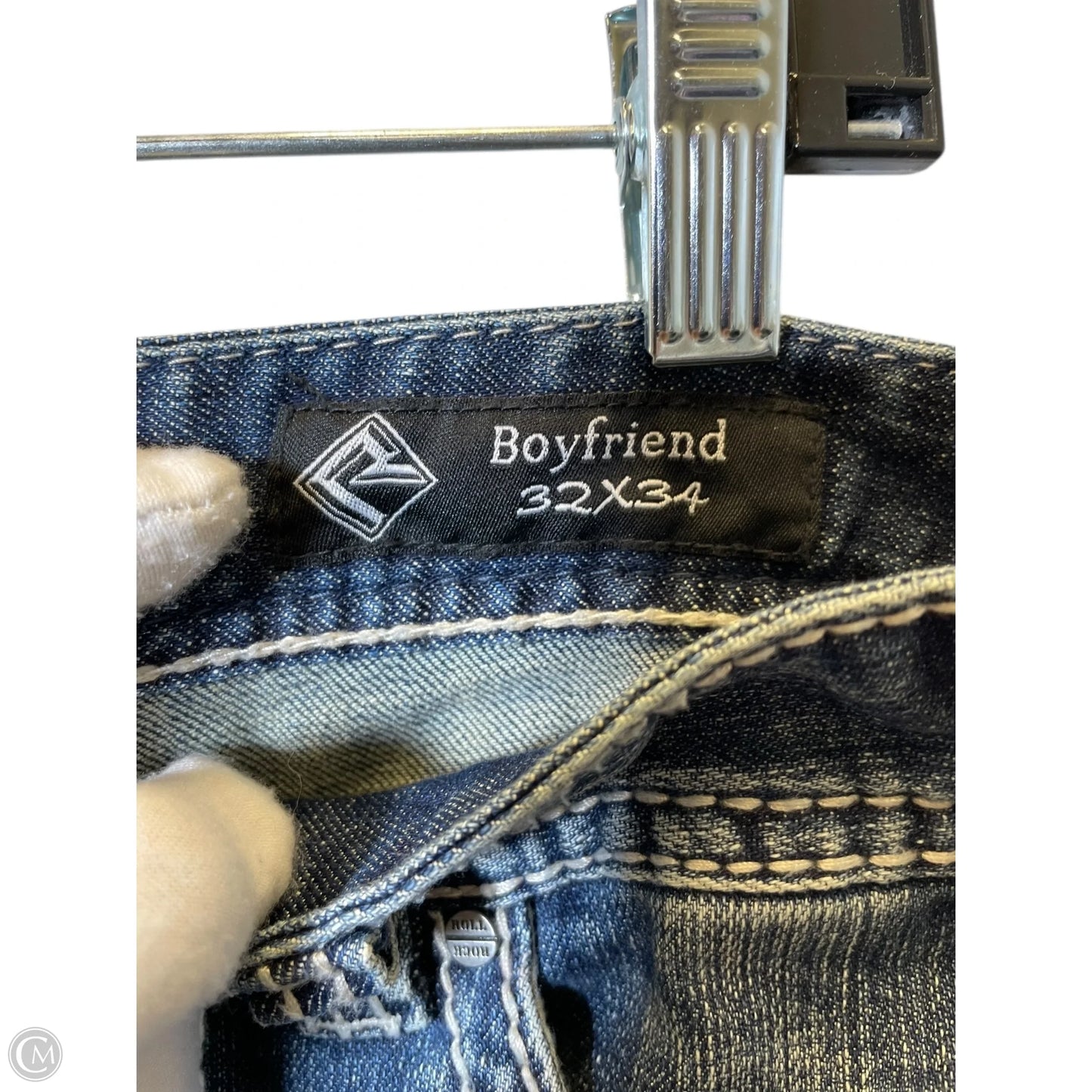 Jeans Boyfriend By Rock & Roll In Blue Denim, Size: 14