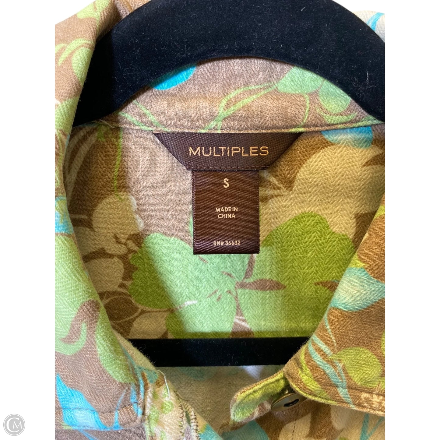 Jacket Denim By Multiples In Floral Print, Size: S