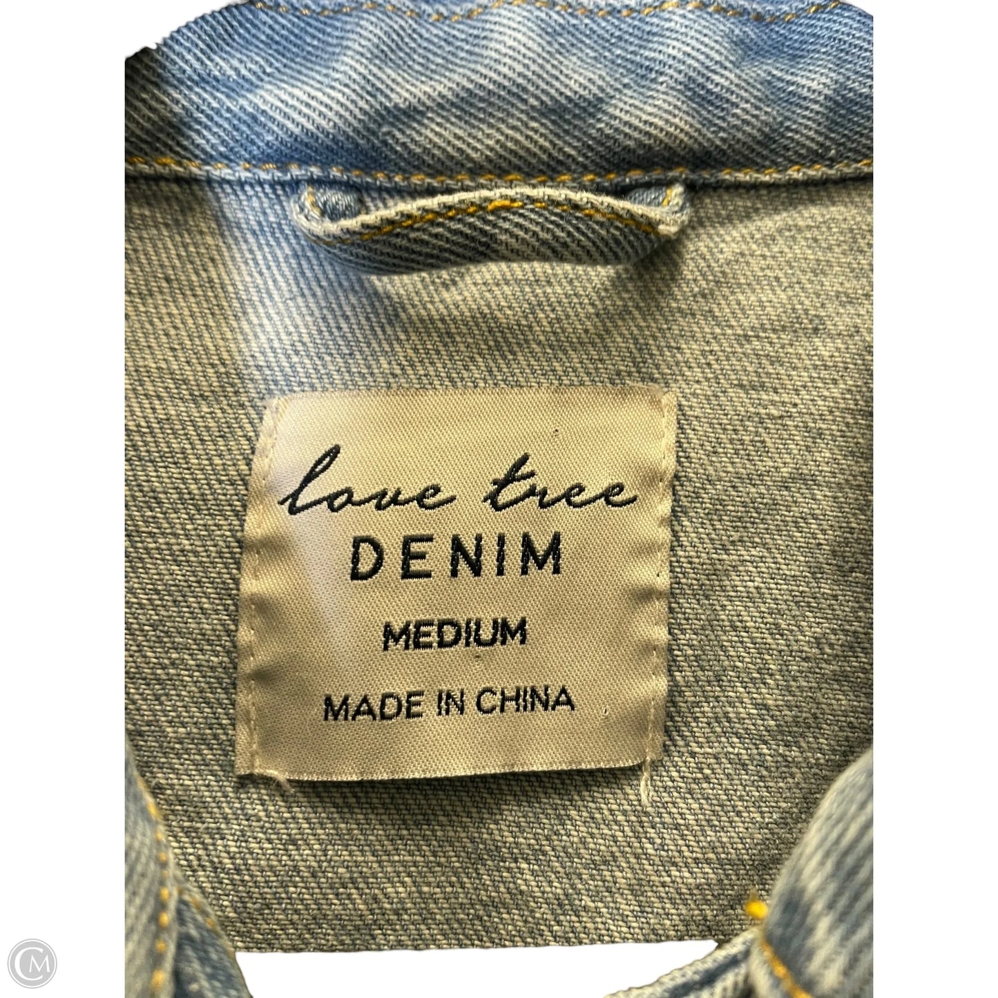 Jacket Denim By Love Tree In Blue, Size: M