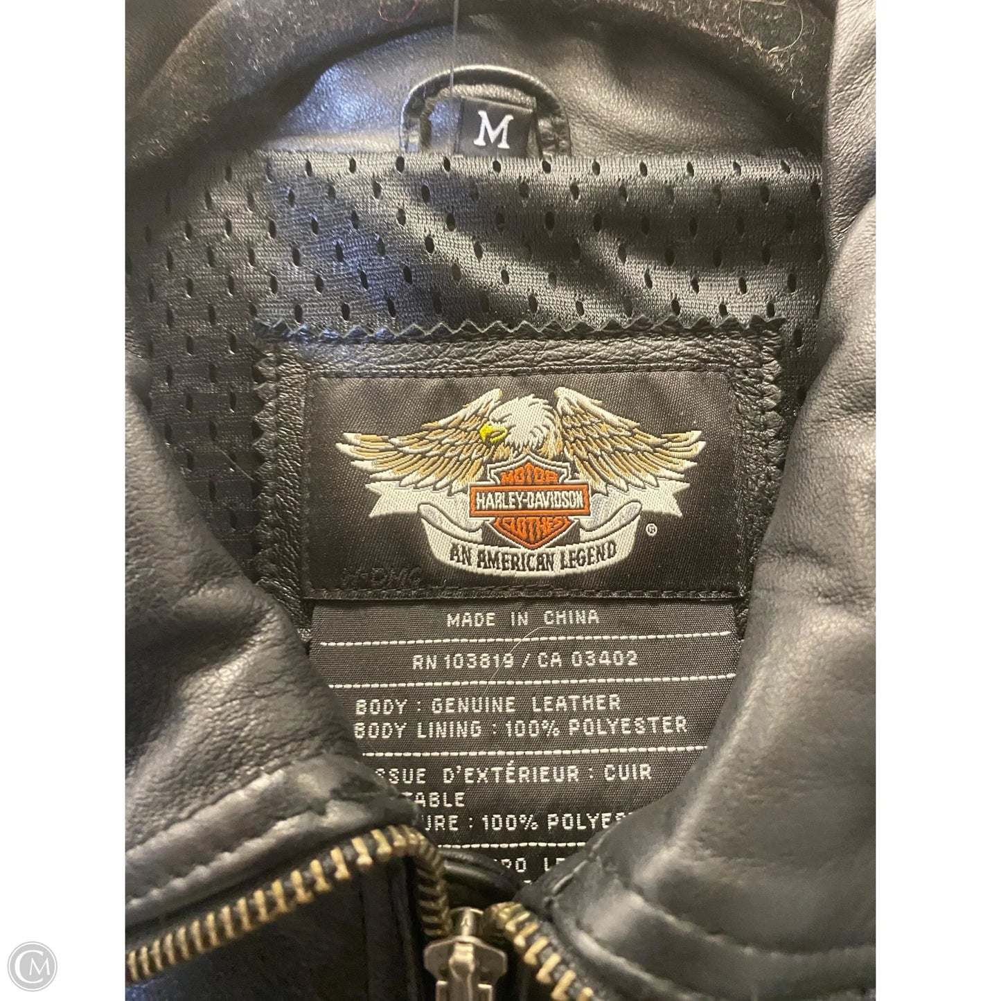 Jacket Leather By Harley Davidson In Black, Size: M