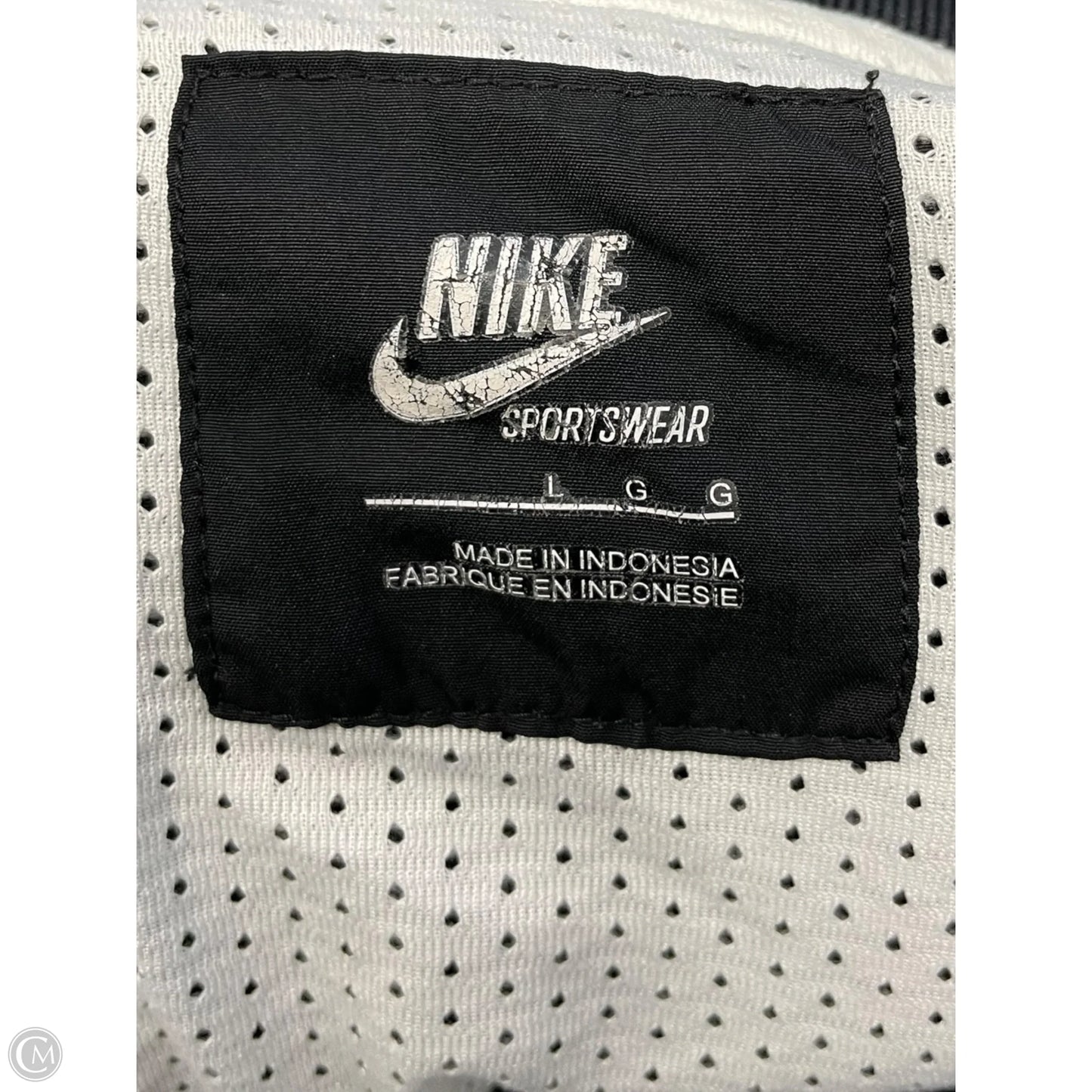 Jacket Windbreaker By Nike In Black & White, Size: L
