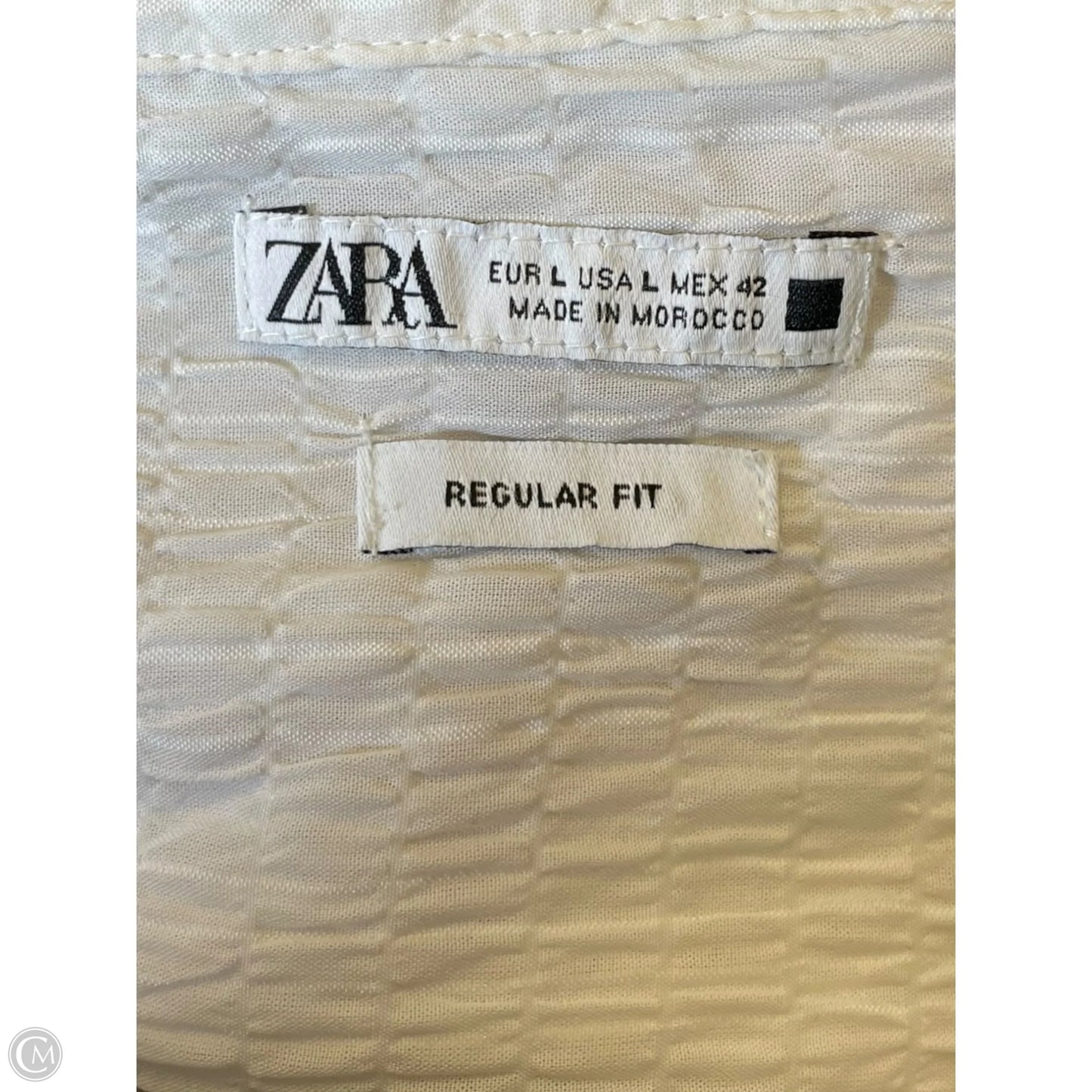 Blouse Short Sleeve By Zara In White, Size: L