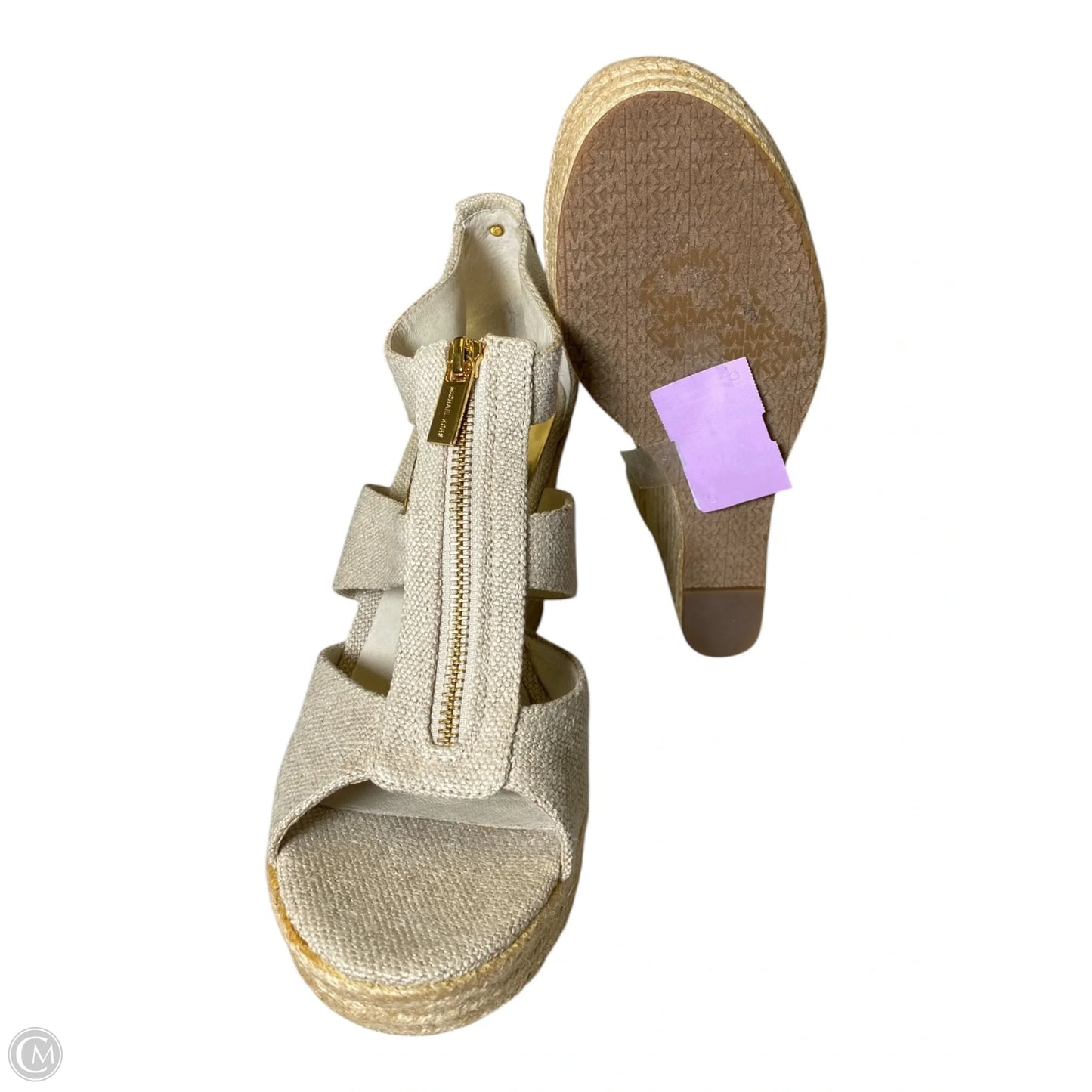 Sandals Heels Wedge By Michael By Michael Kors In Beige, Size: 10