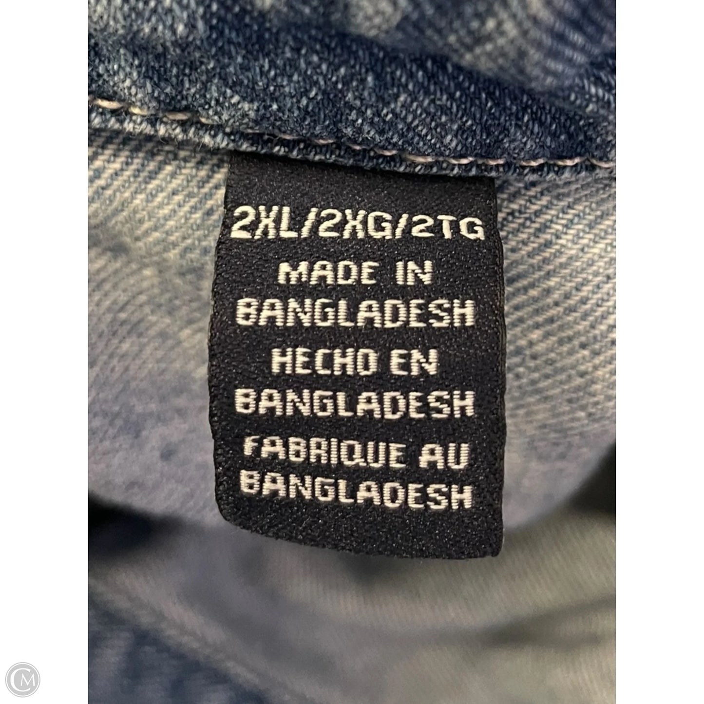 Jacket Denim By Wrangler In Blue Denim, Size: 2x