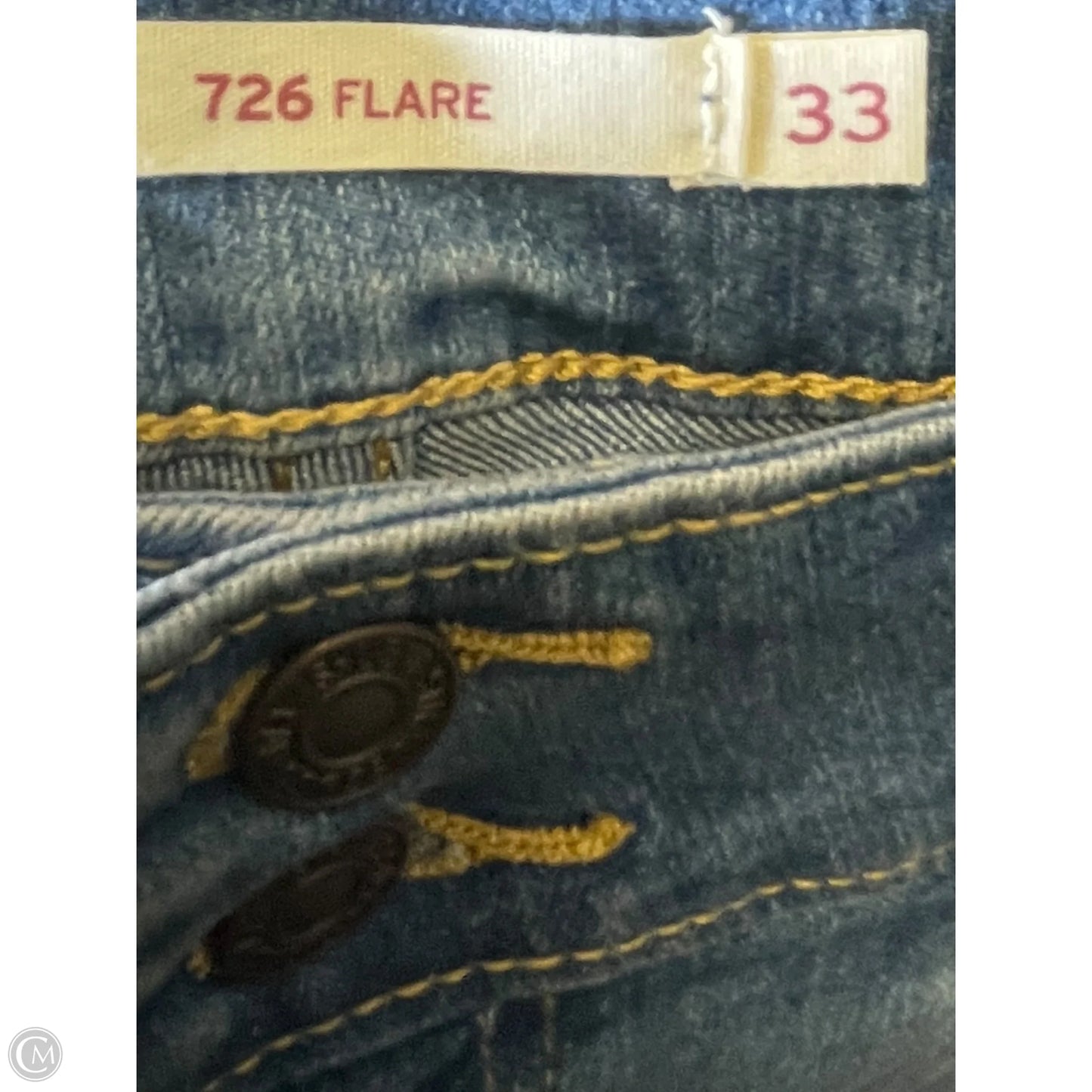 Jeans Flared By Levis In Blue Denim, Size: 16