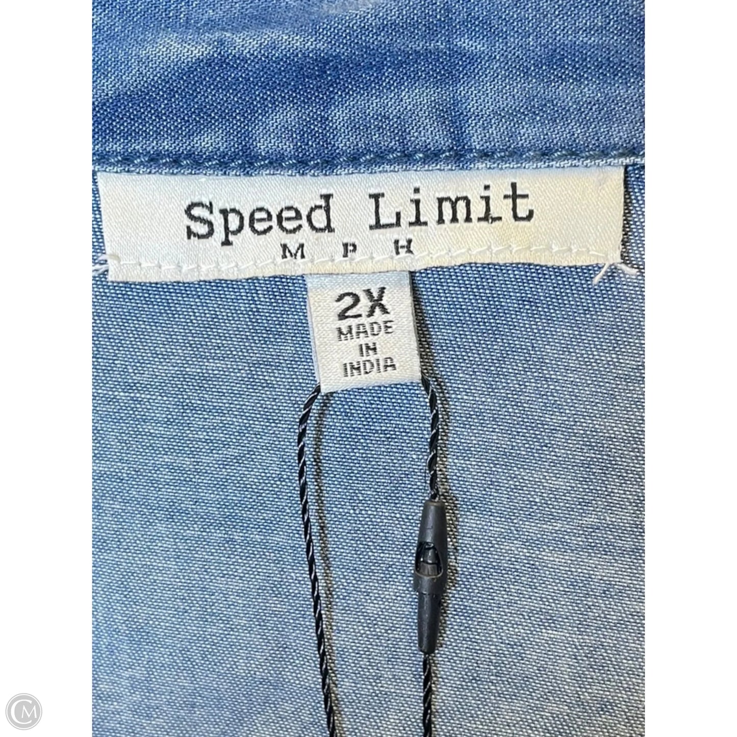 Blouse Long Sleeve By Clothes Mentor In Blue Denim, Size: 2x