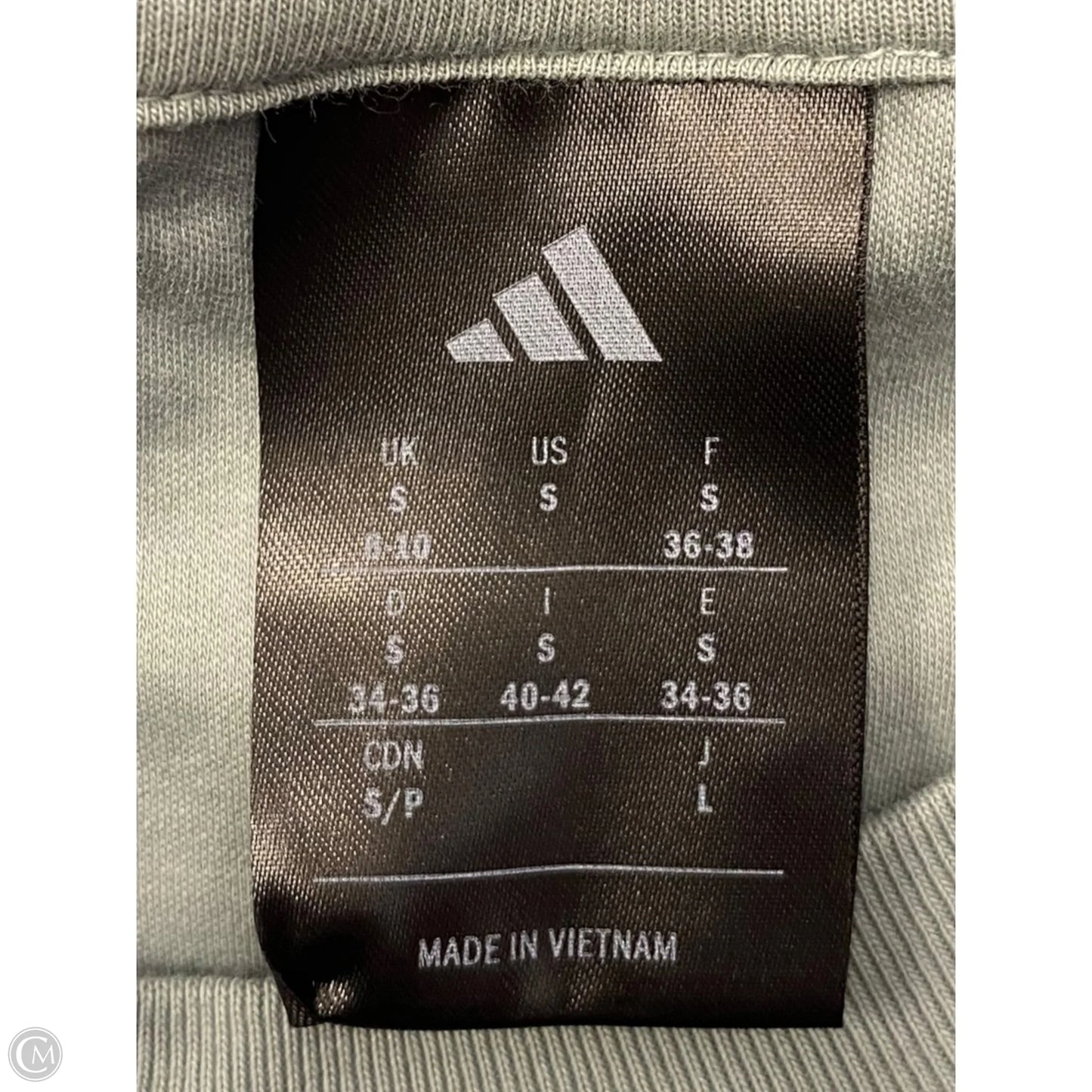 Athletic Top Short Sleeve By Adidas In Green, Size: S