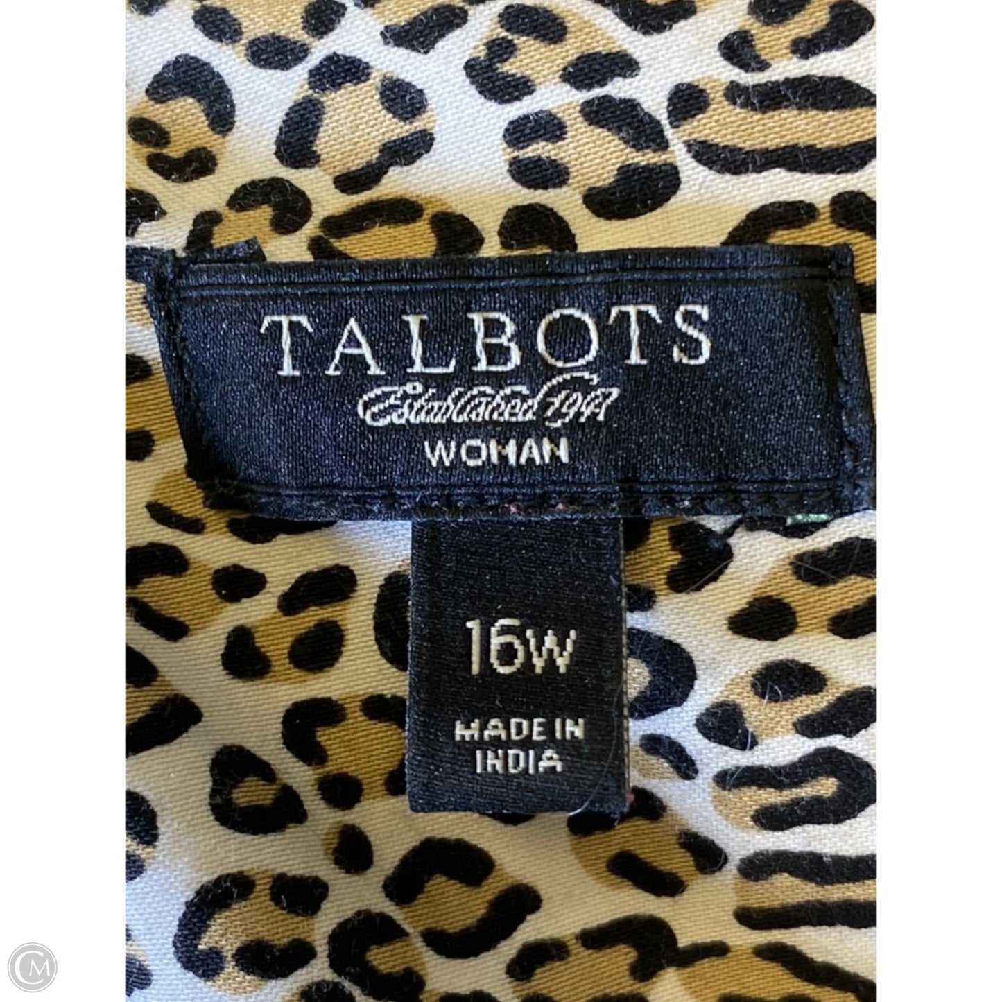 Blouse Long Sleeve By Talbots In Animal Print, Size: Xl