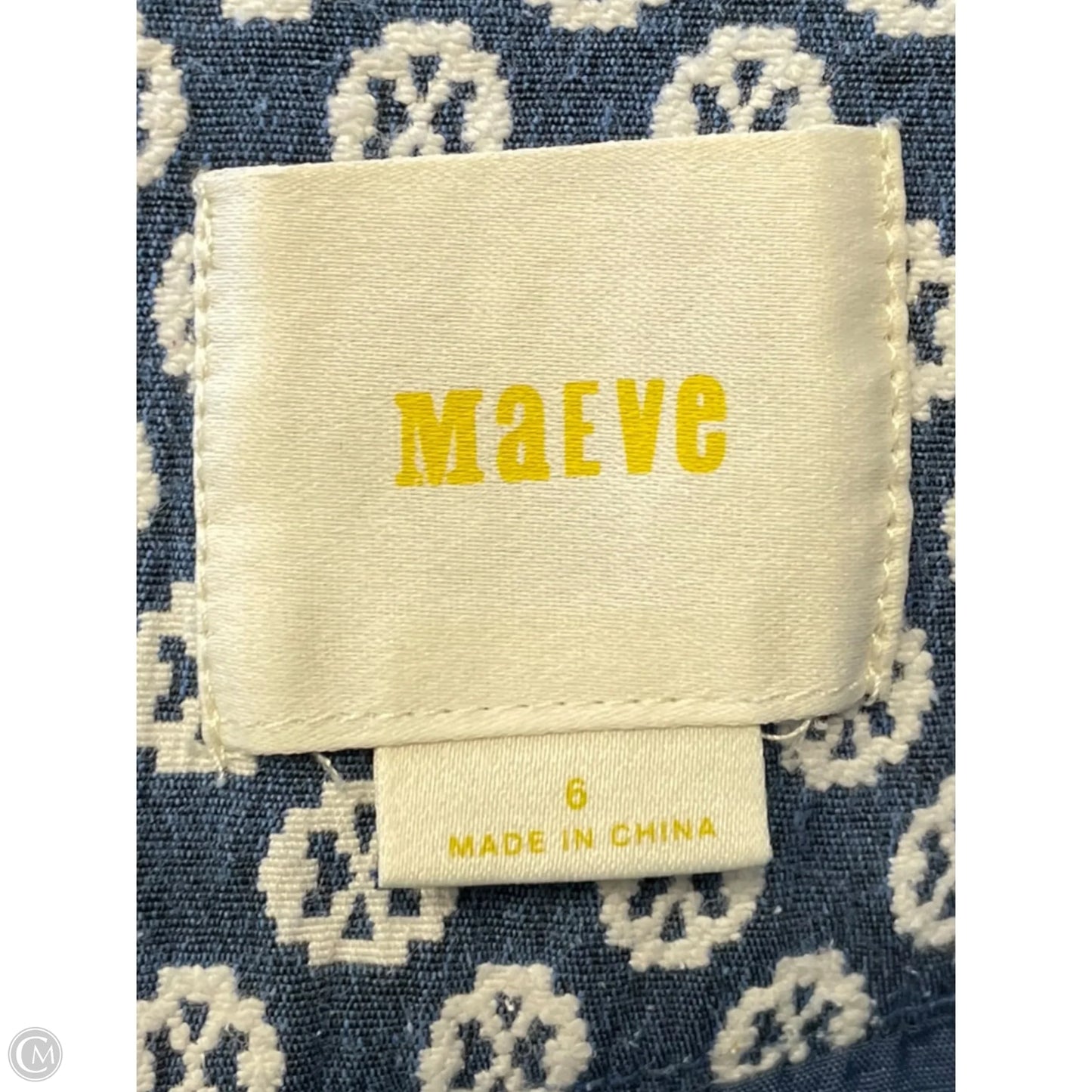 Skirt Midi By Maeve In Blue & White, Size: 6