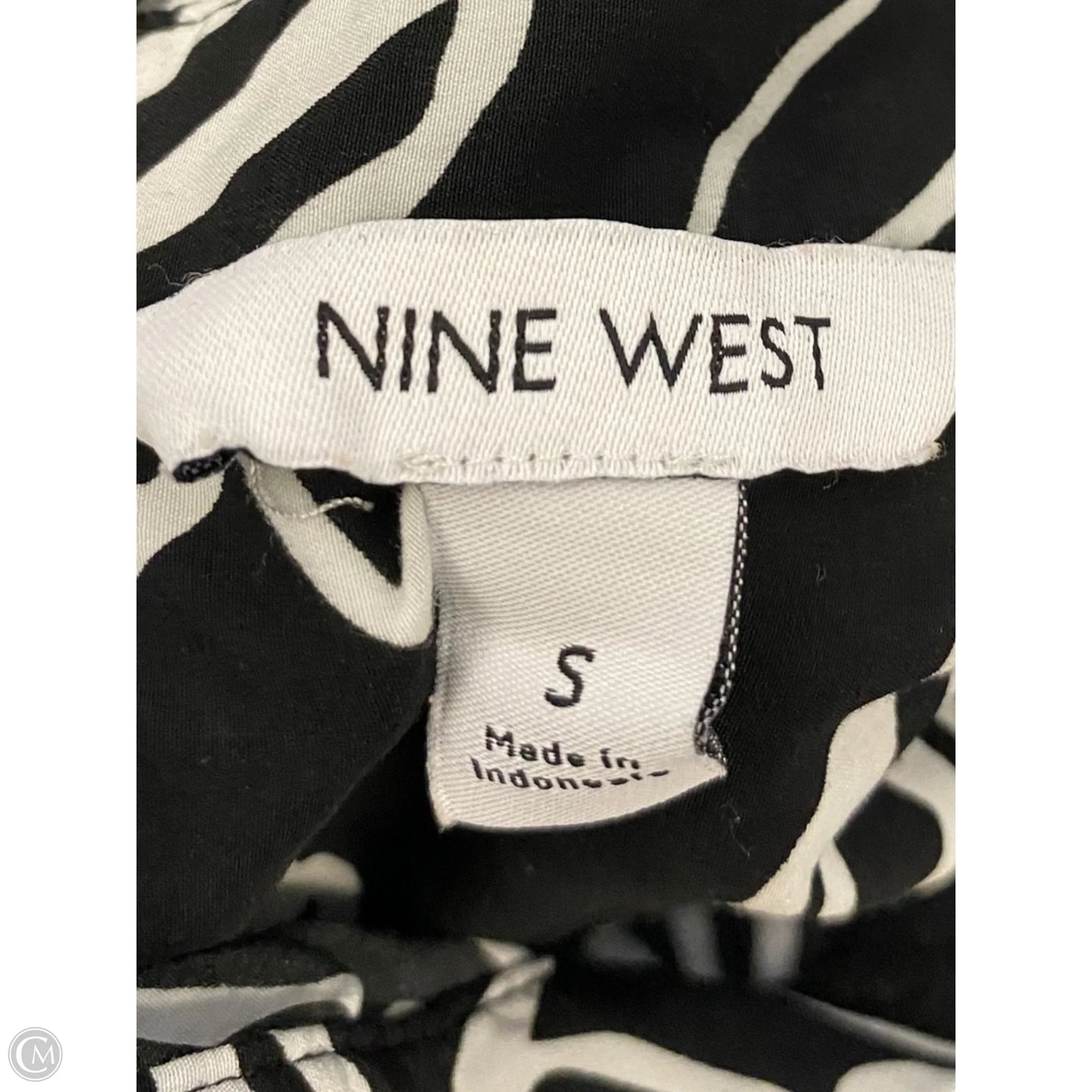 Top Long Sleeve By Nine West In Black & White, Size: S