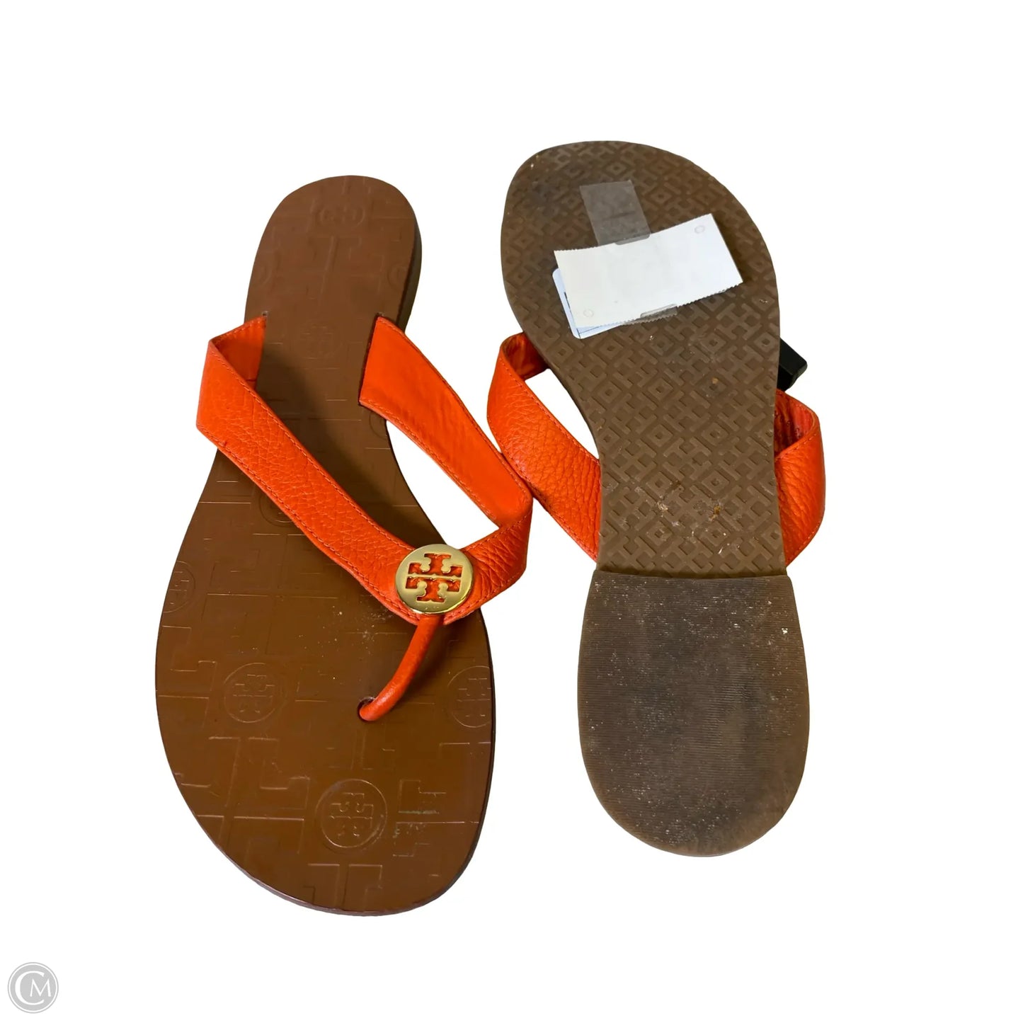 Sandals Designer By Tory Burch In Brown & Orange, Size: 9