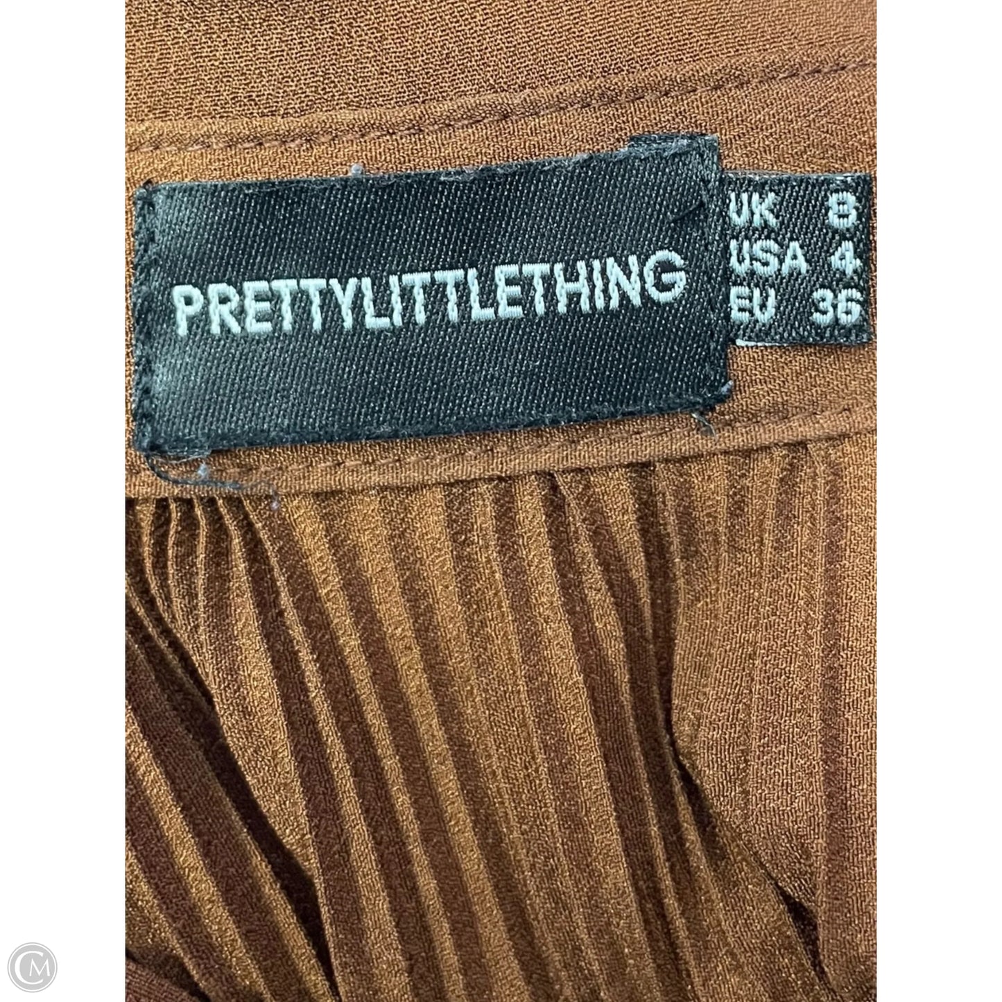 Blouse Long Sleeve By Pretty Little Thing In Brown, Size: S