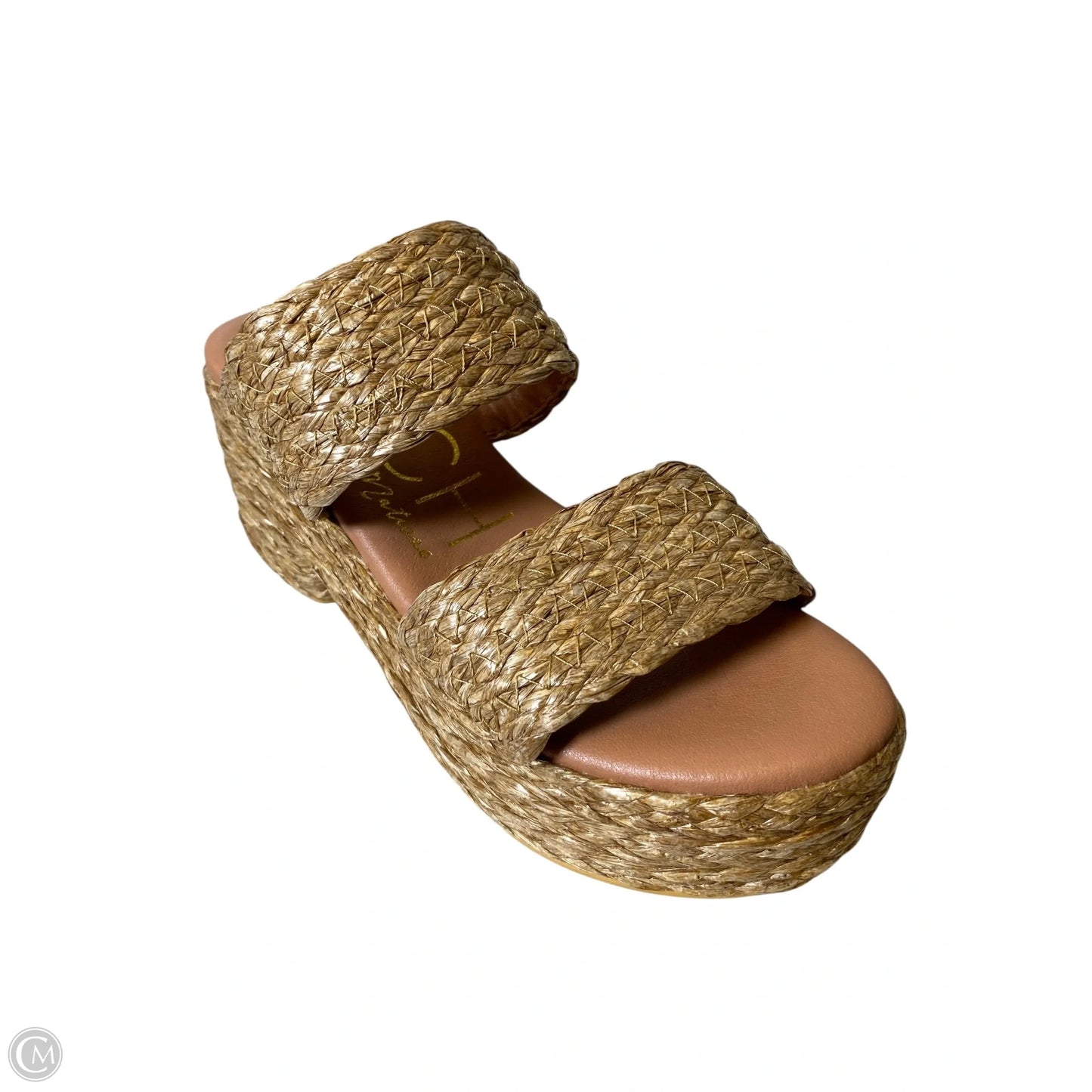 Sandals Heels Block By Clothes Mentor In Tan, Size: 7