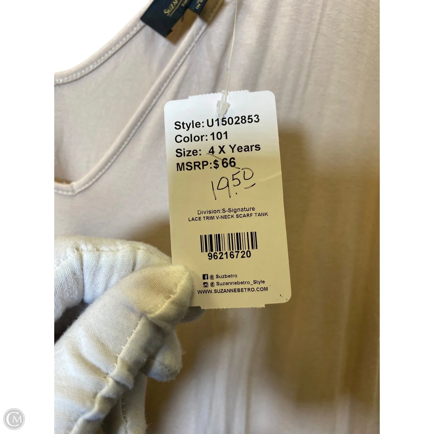 Top Sleeveless By Suzanne Betro In Black & Pink, Size: 4x