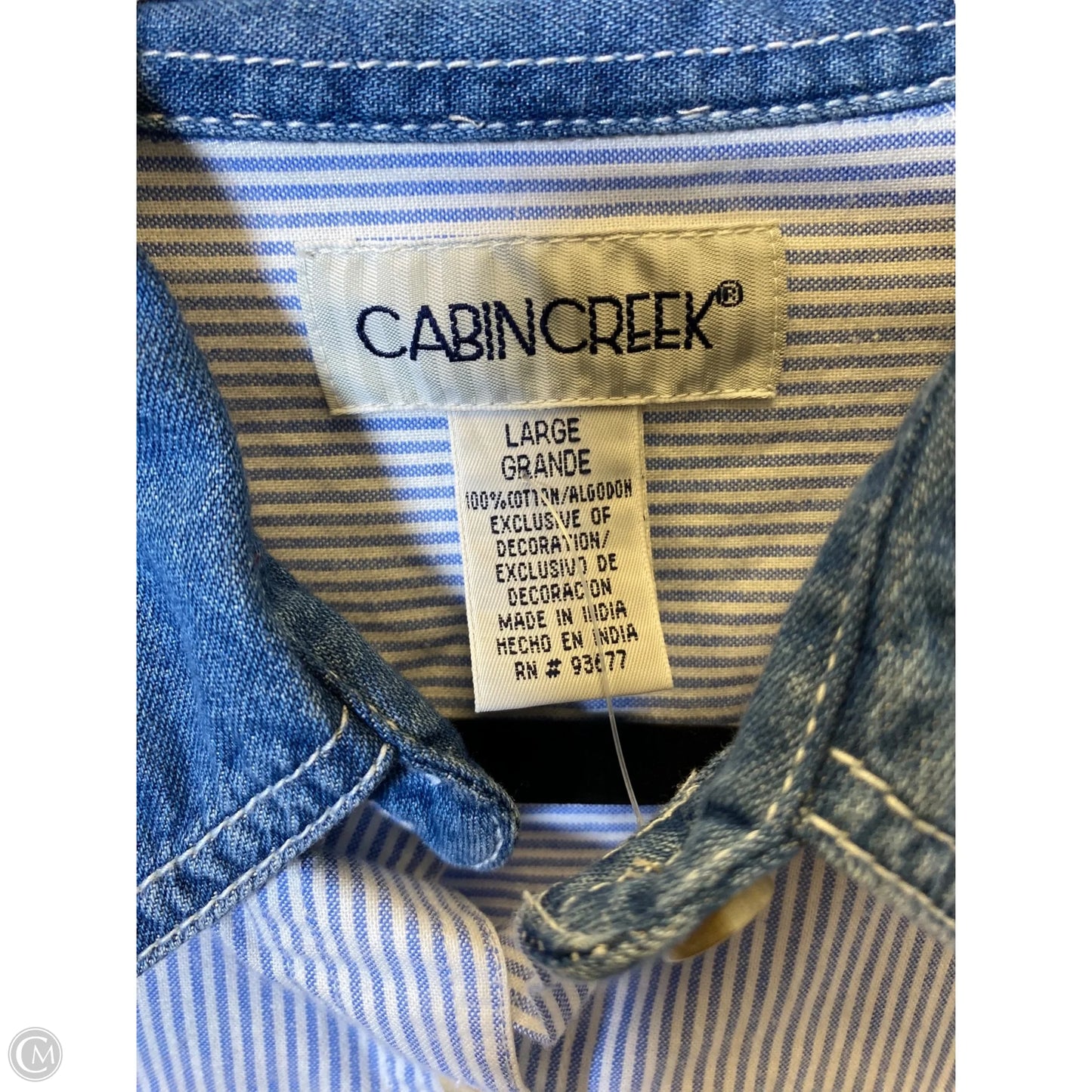 Blouse Long Sleeve By Cabin Creek In Multi-colored, Size: L