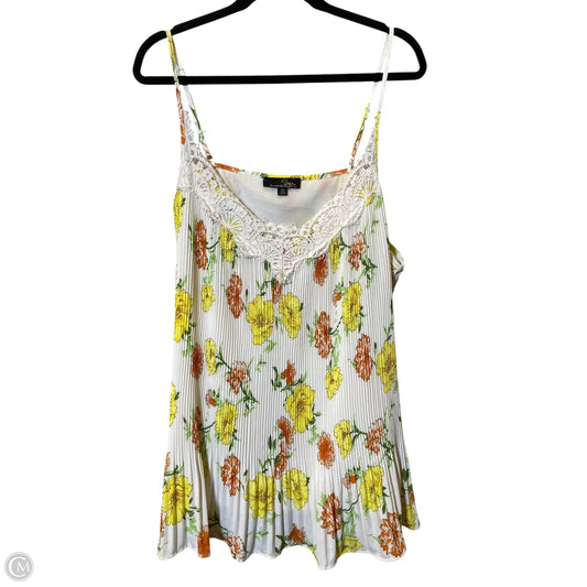 Top Sleeveless By Suzanne Betro In Floral Print, Size: 3x