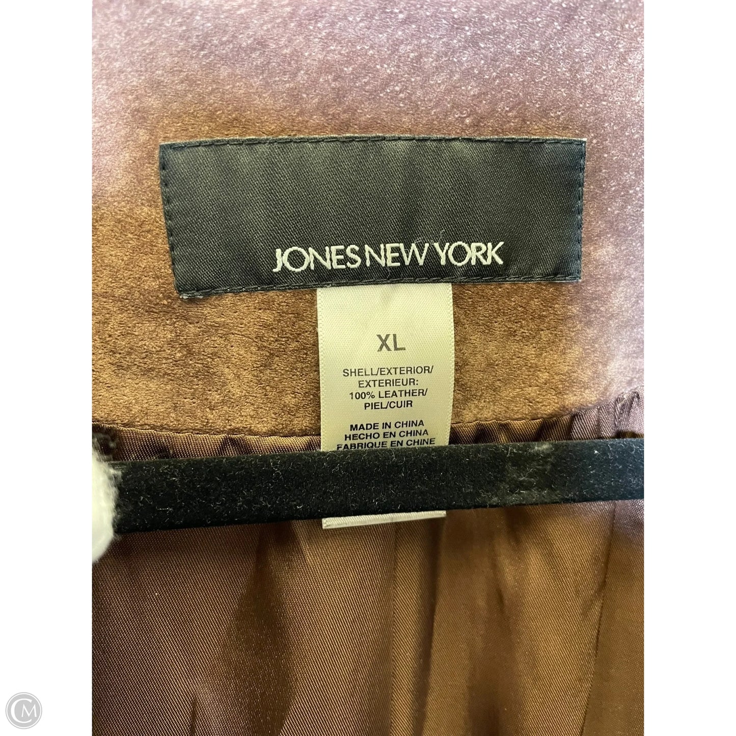 Jacket Leather By Jones New York In Brown, Size: Xl