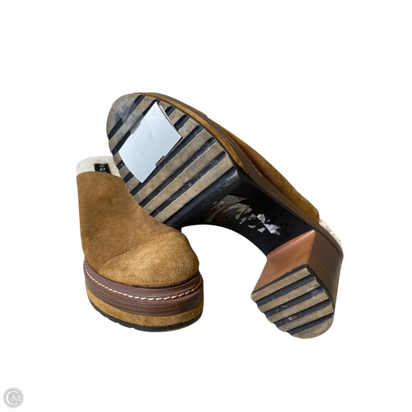 Shoes Heels Block By Aqua In Brown, Size: 7.5