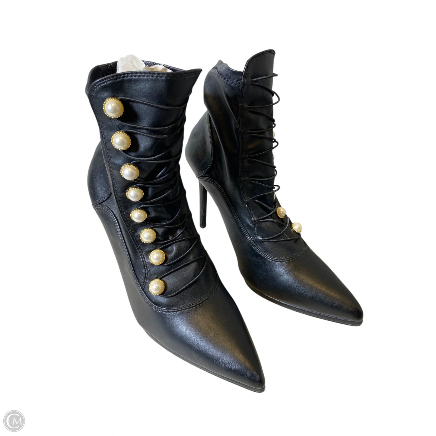Boots Ankle Heels By Clothes Mentor In Black, Size: 11