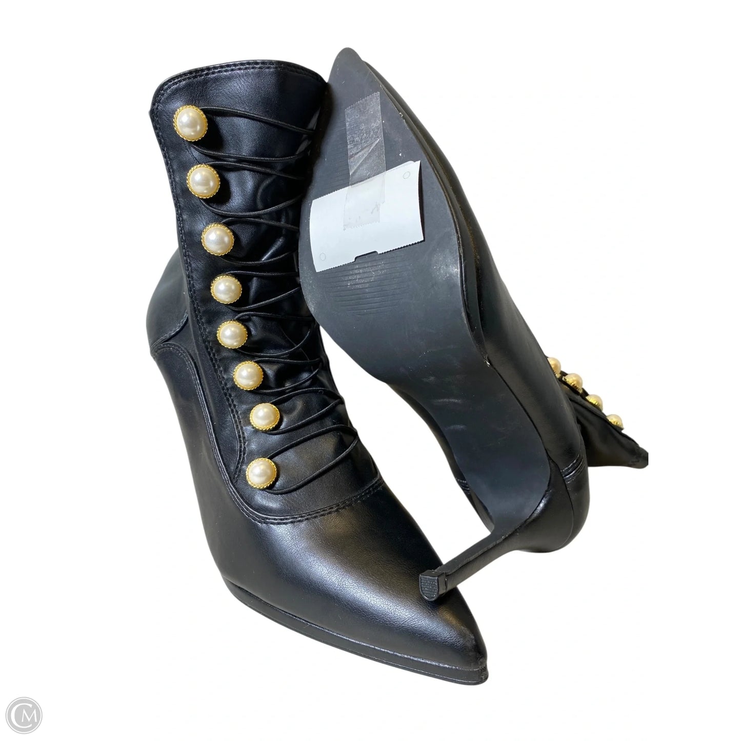 Boots Ankle Heels By Clothes Mentor In Black, Size: 11