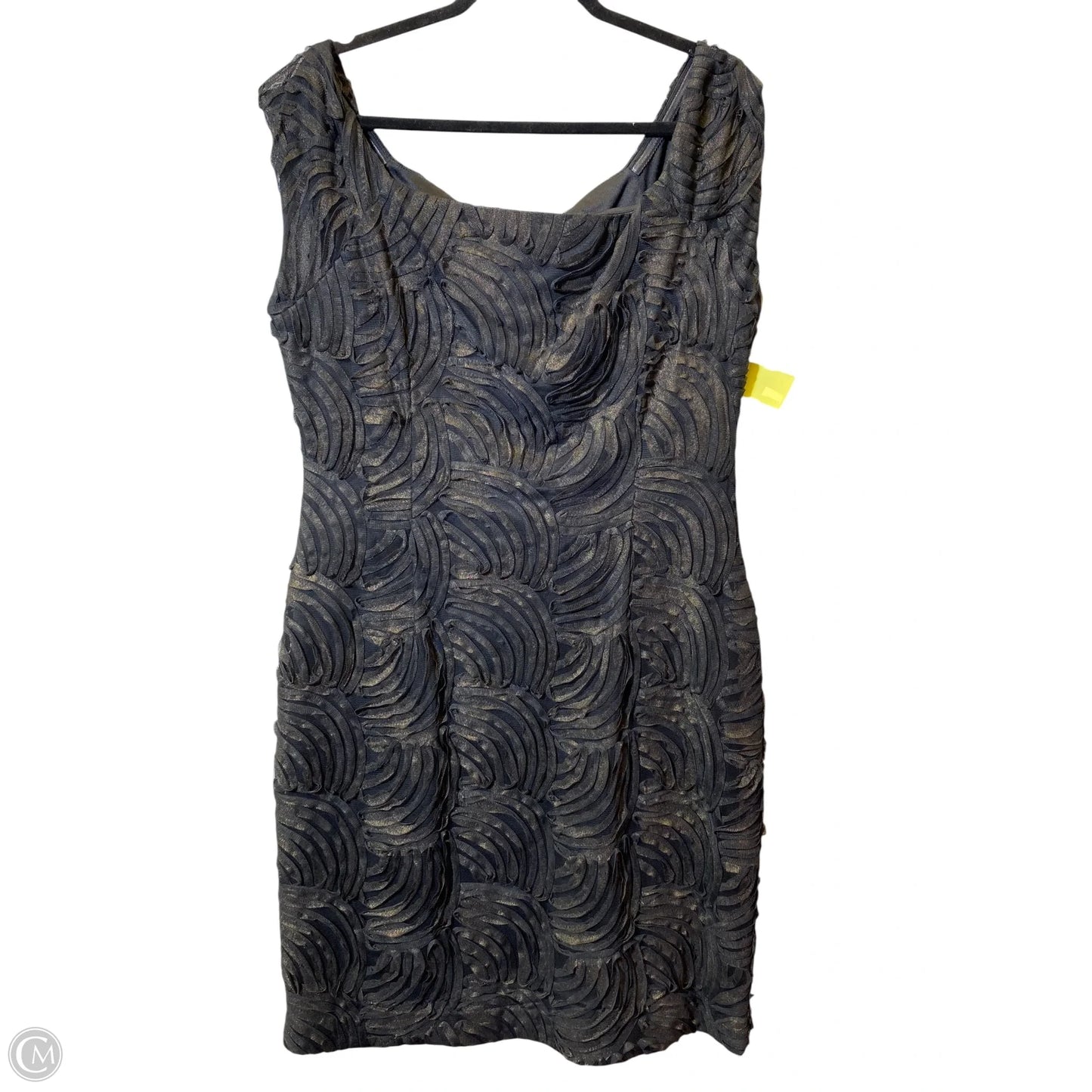 Dress Casual Midi By Jessica Howard In Black & Gold, Size: 16