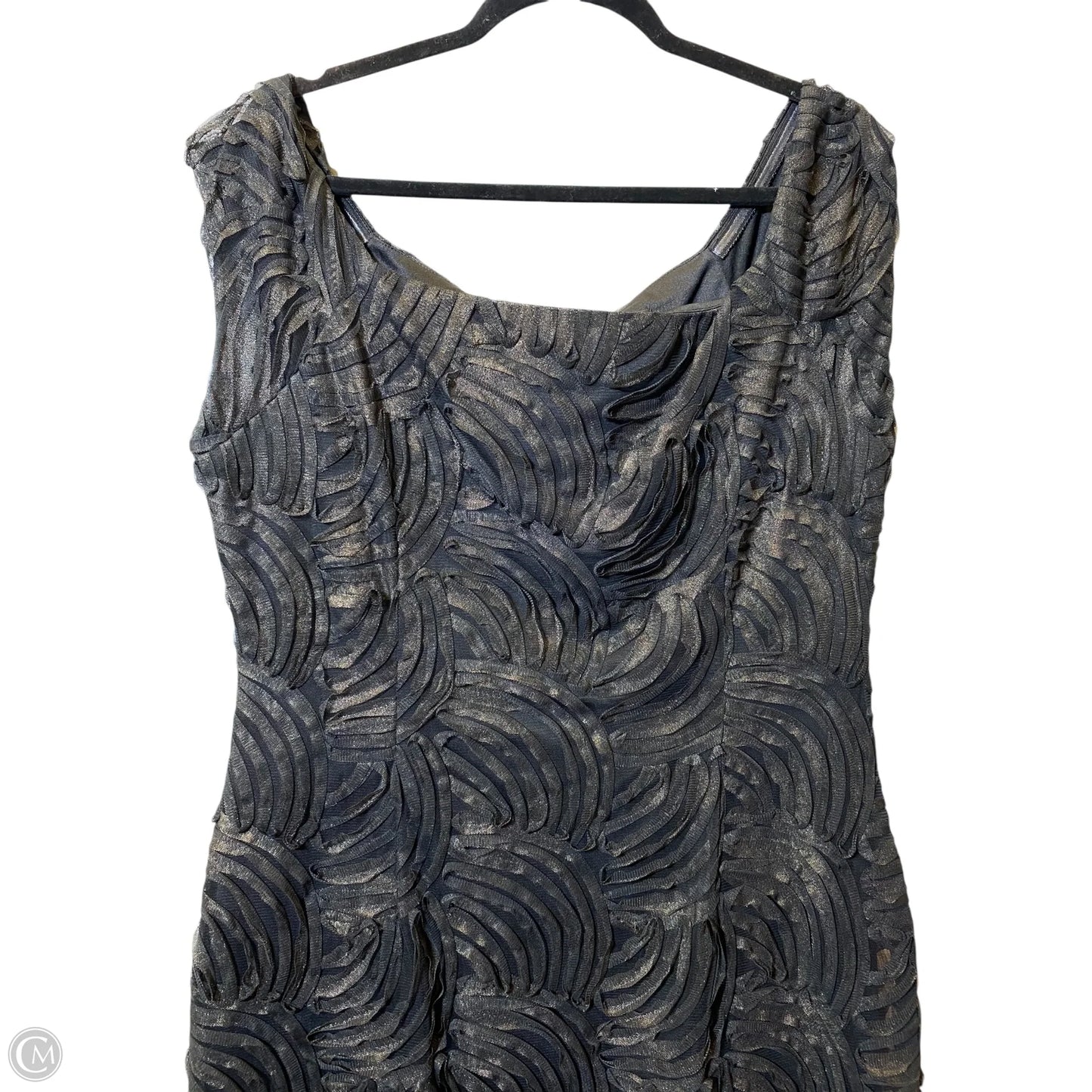 Dress Casual Midi By Jessica Howard In Black & Gold, Size: 16