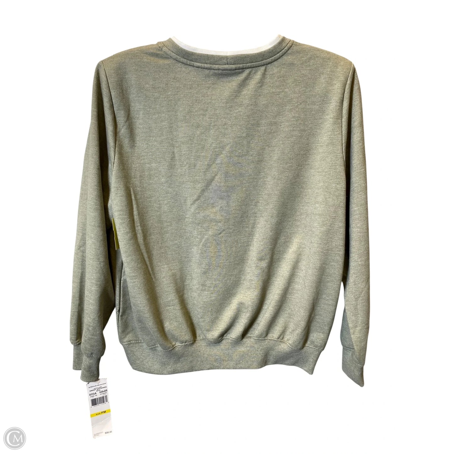 Sweater By Alfred Dunner In Green & White, Size: M