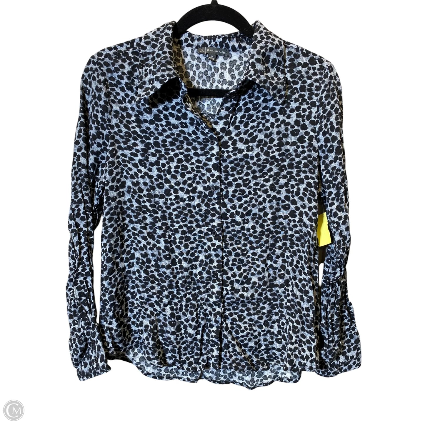 Blouse Long Sleeve By Adrianna Papell In Animal Print, Size: M