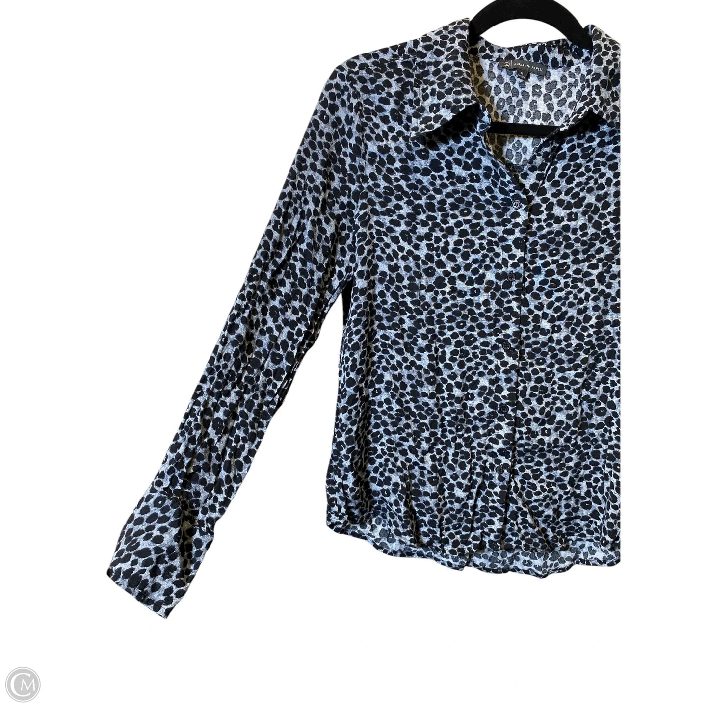Blouse Long Sleeve By Adrianna Papell In Animal Print, Size: M