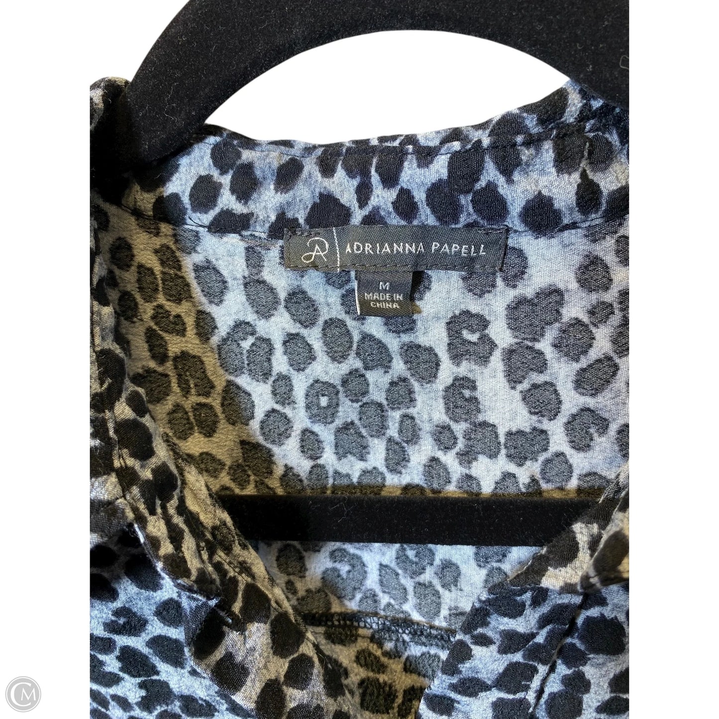 Blouse Long Sleeve By Adrianna Papell In Animal Print, Size: M