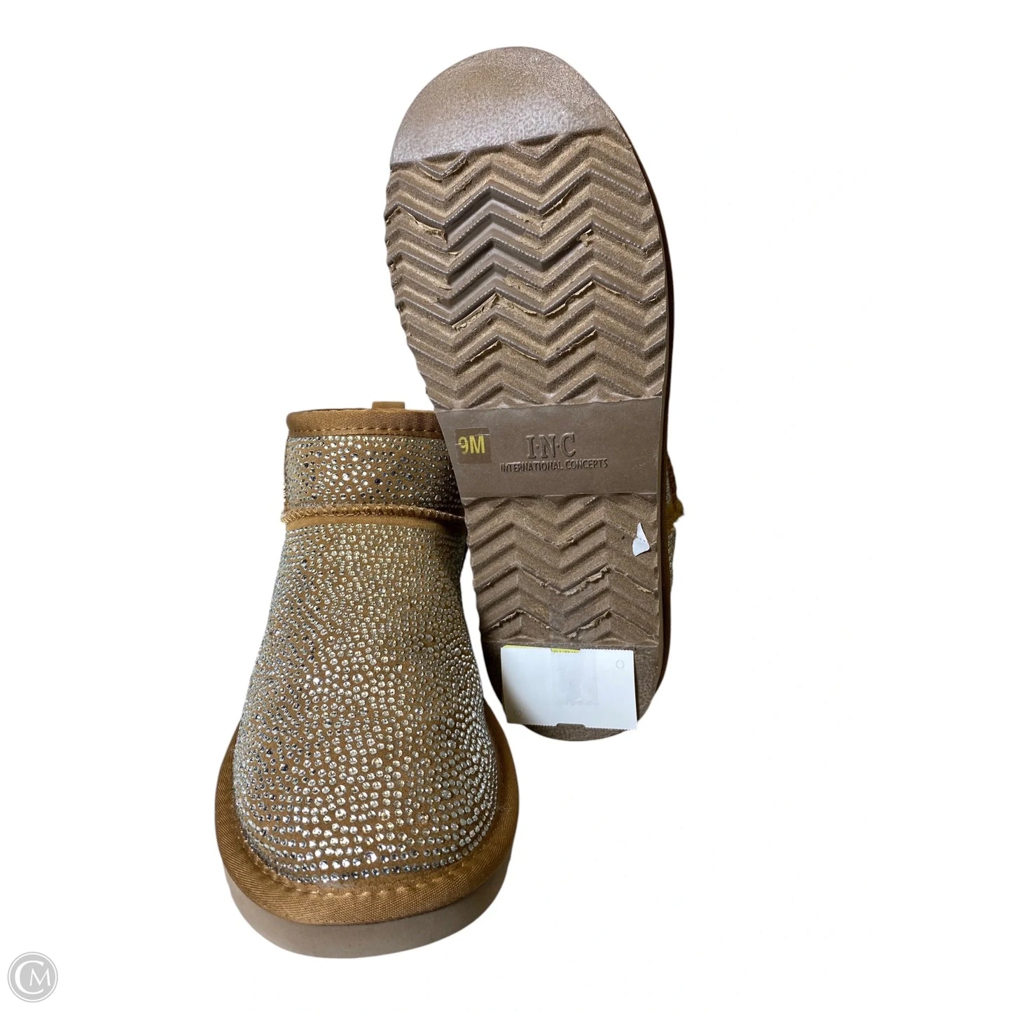 Boots Ankle Flats By Inc In Brown & Silver, Size: 9