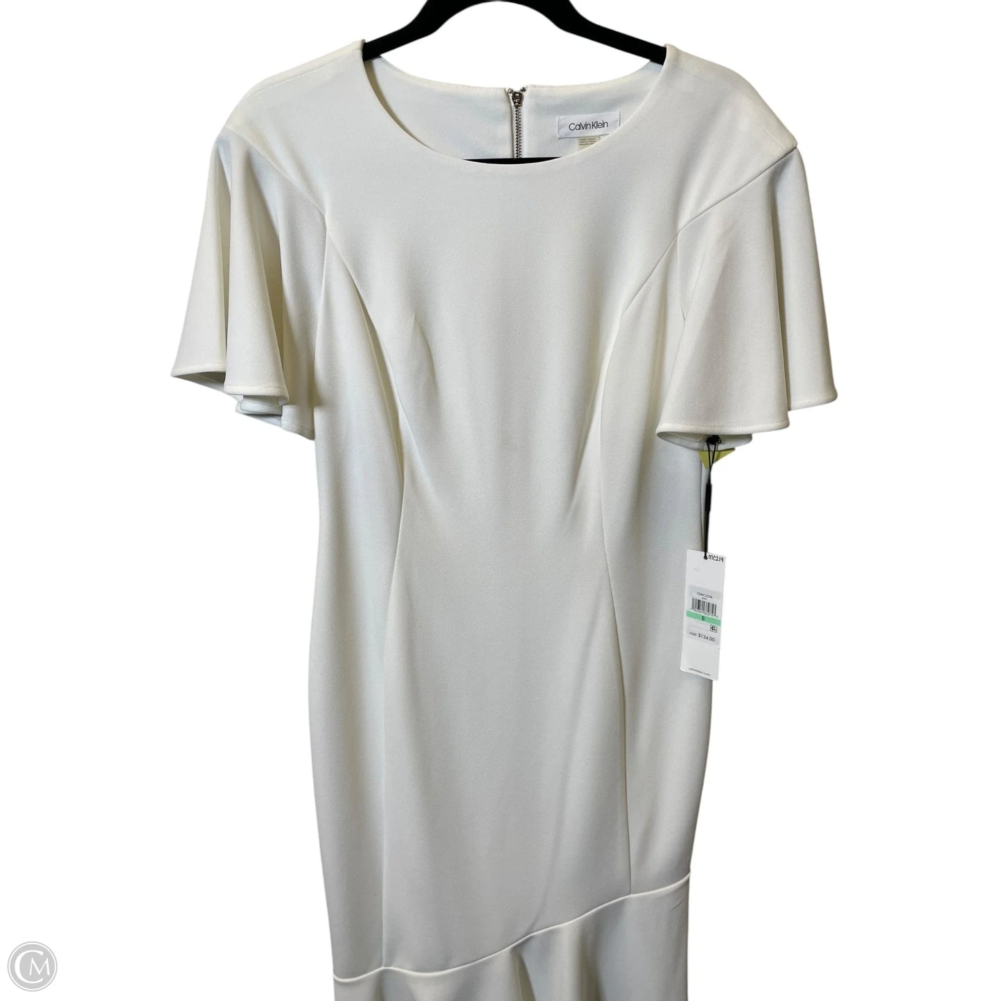 Dress Casual Midi By Calvin Klein In White, Size: M