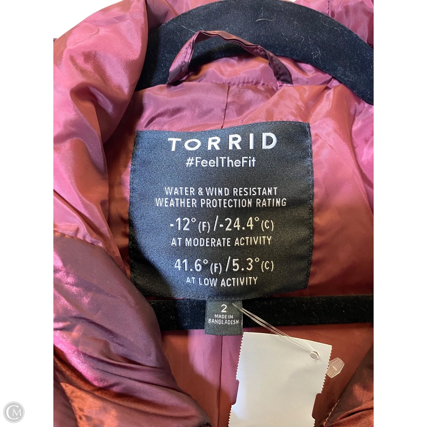 Coat Raincoat By Torrid In Maroon, Size: 2x