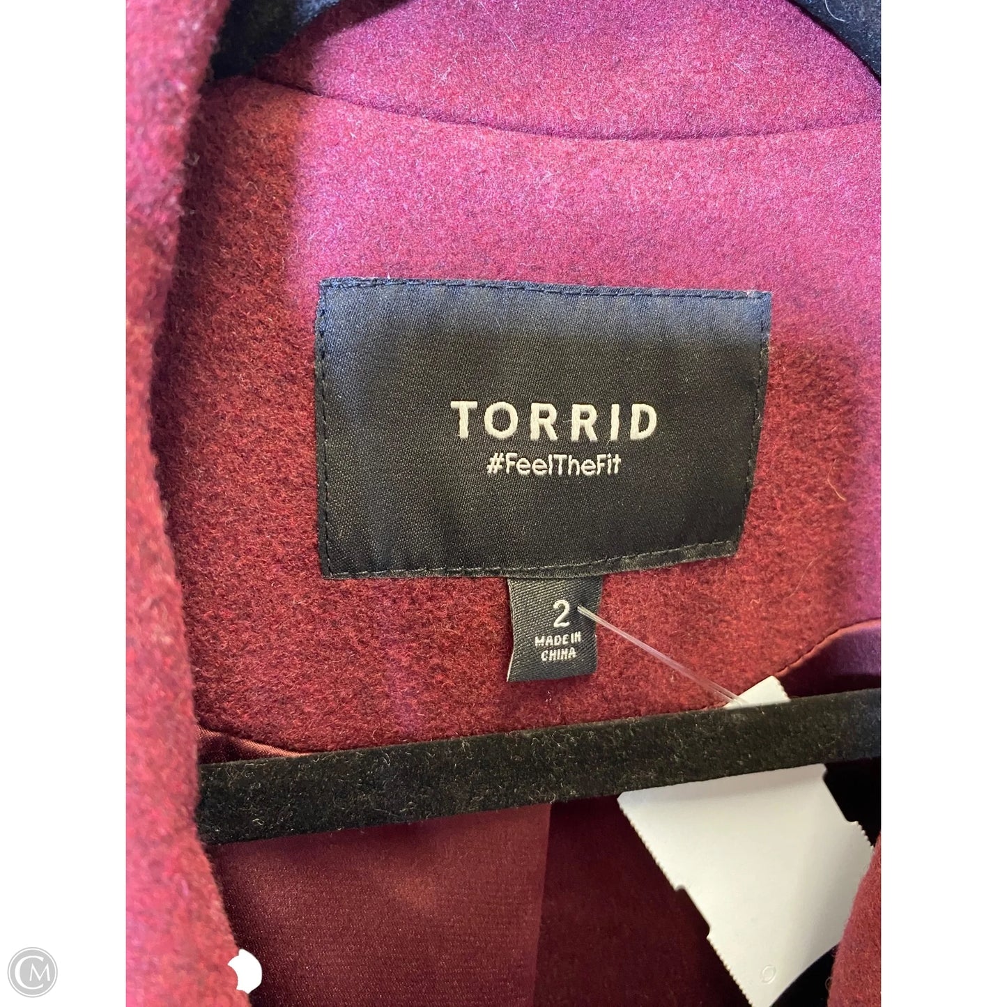 Coat Wool By Torrid In Maroon, Size: 2x