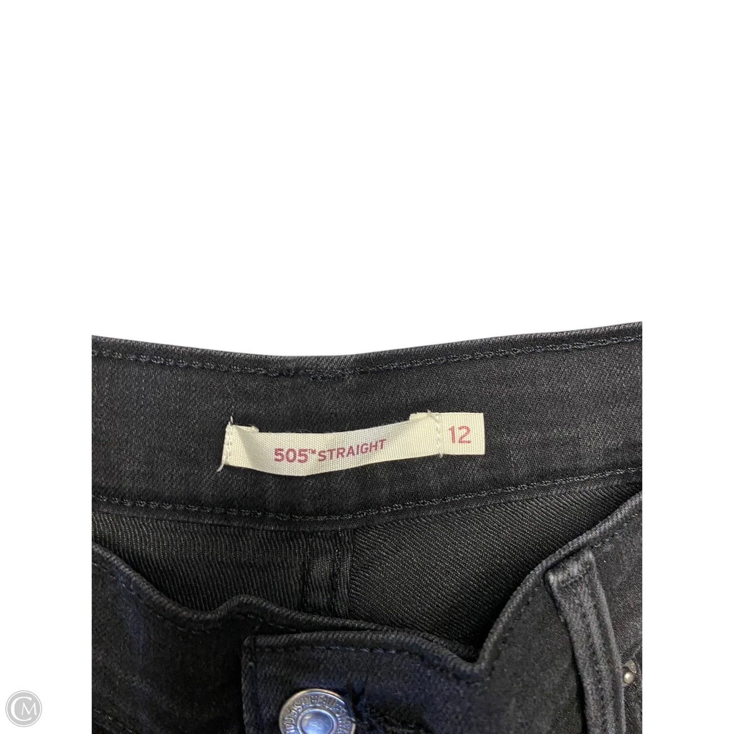 Jeans Straight By Levis In Black, Size: 12