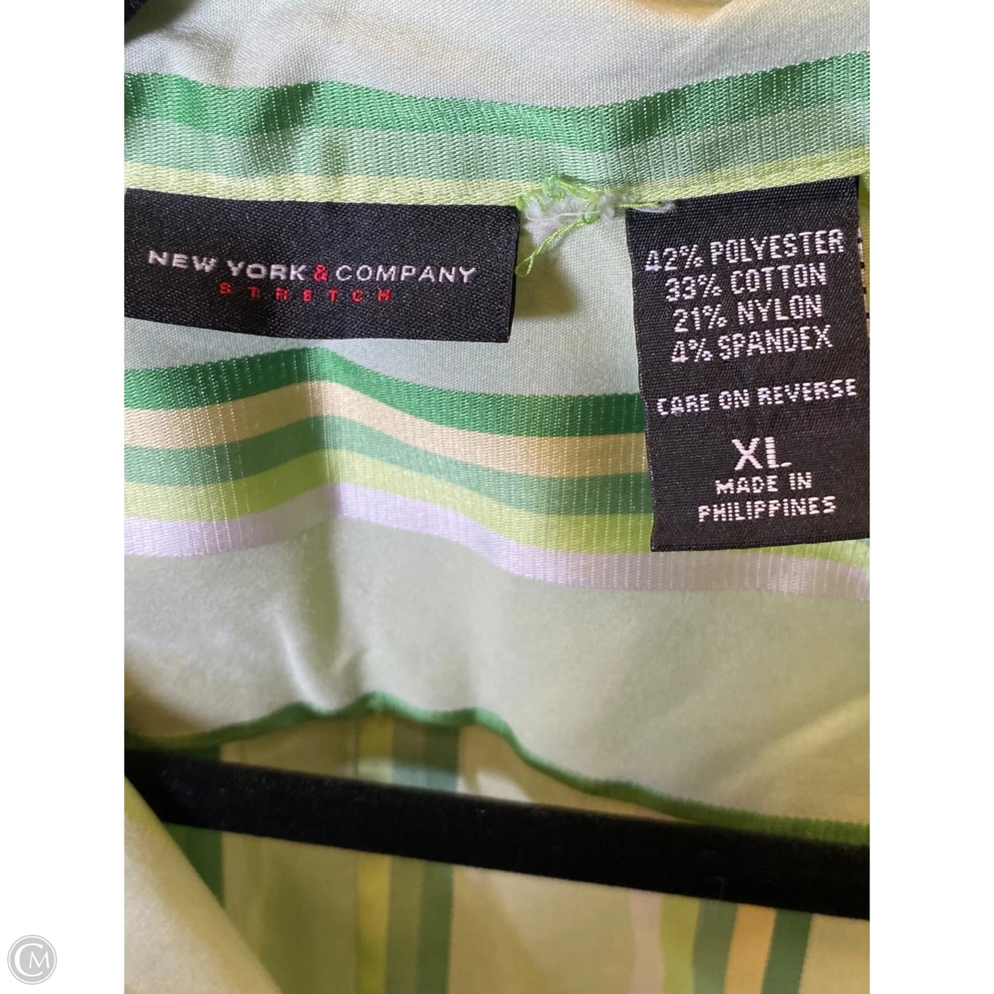 Blouse Long Sleeve By New York And Co In Green, Size: Xl