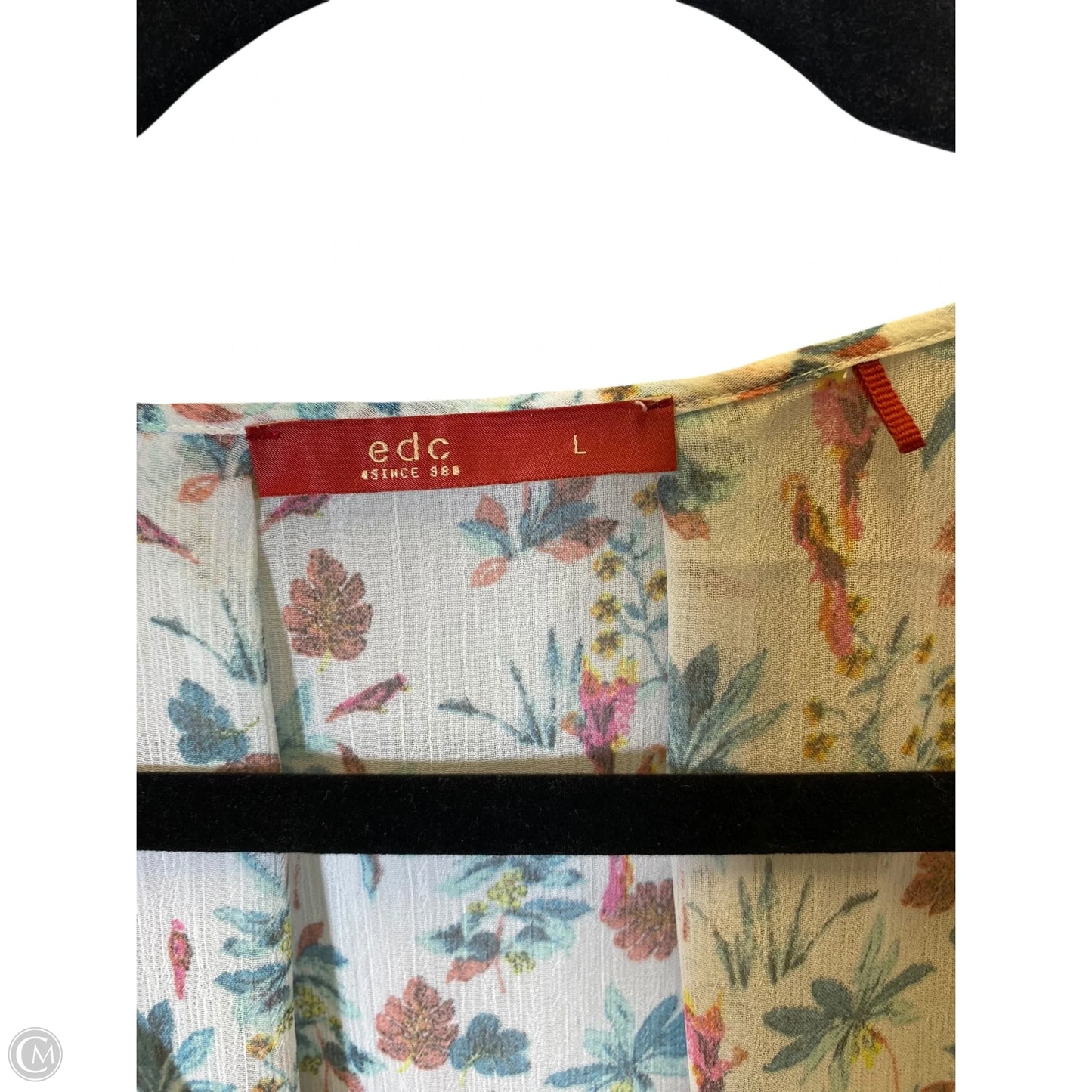 Blouse 3/4 Sleeve By Clothes Mentor In Floral Print, Size: L