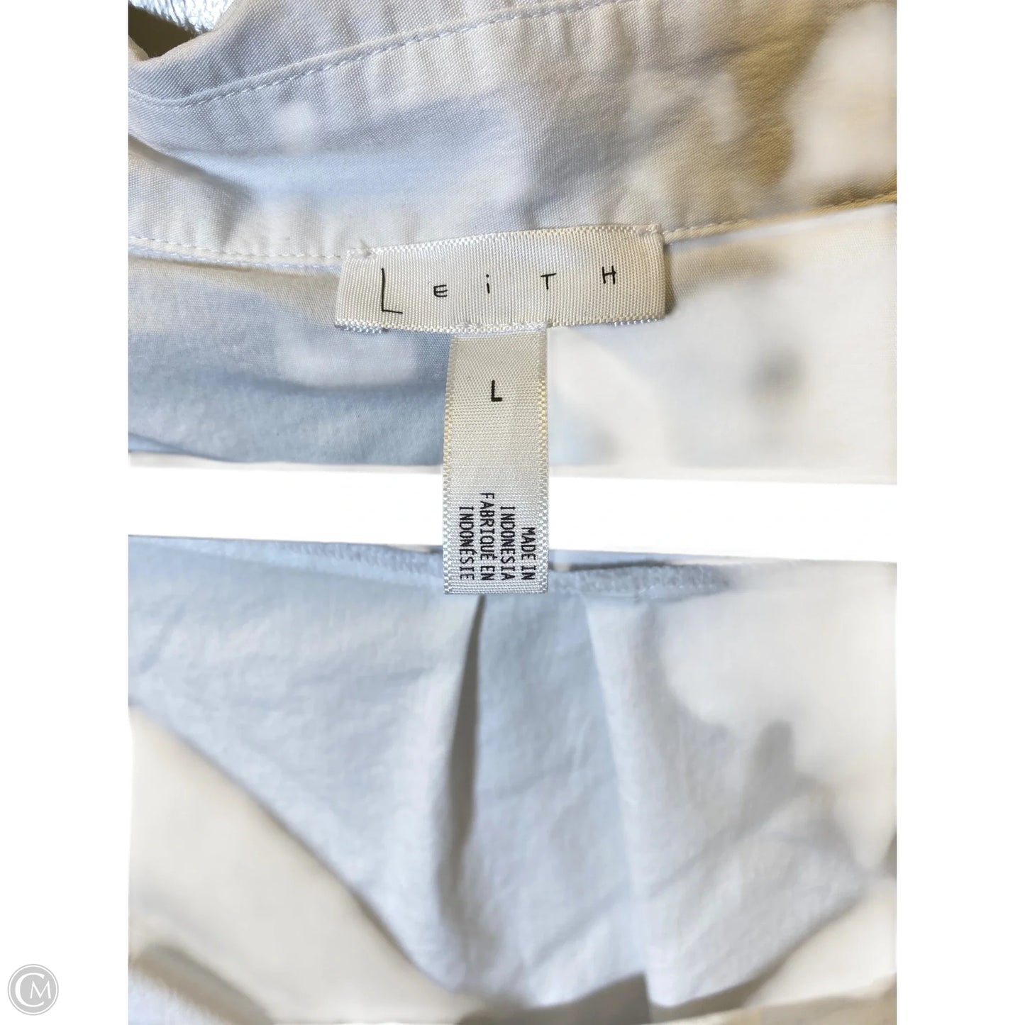 Blouse Long Sleeve By Leith In White, Size: L