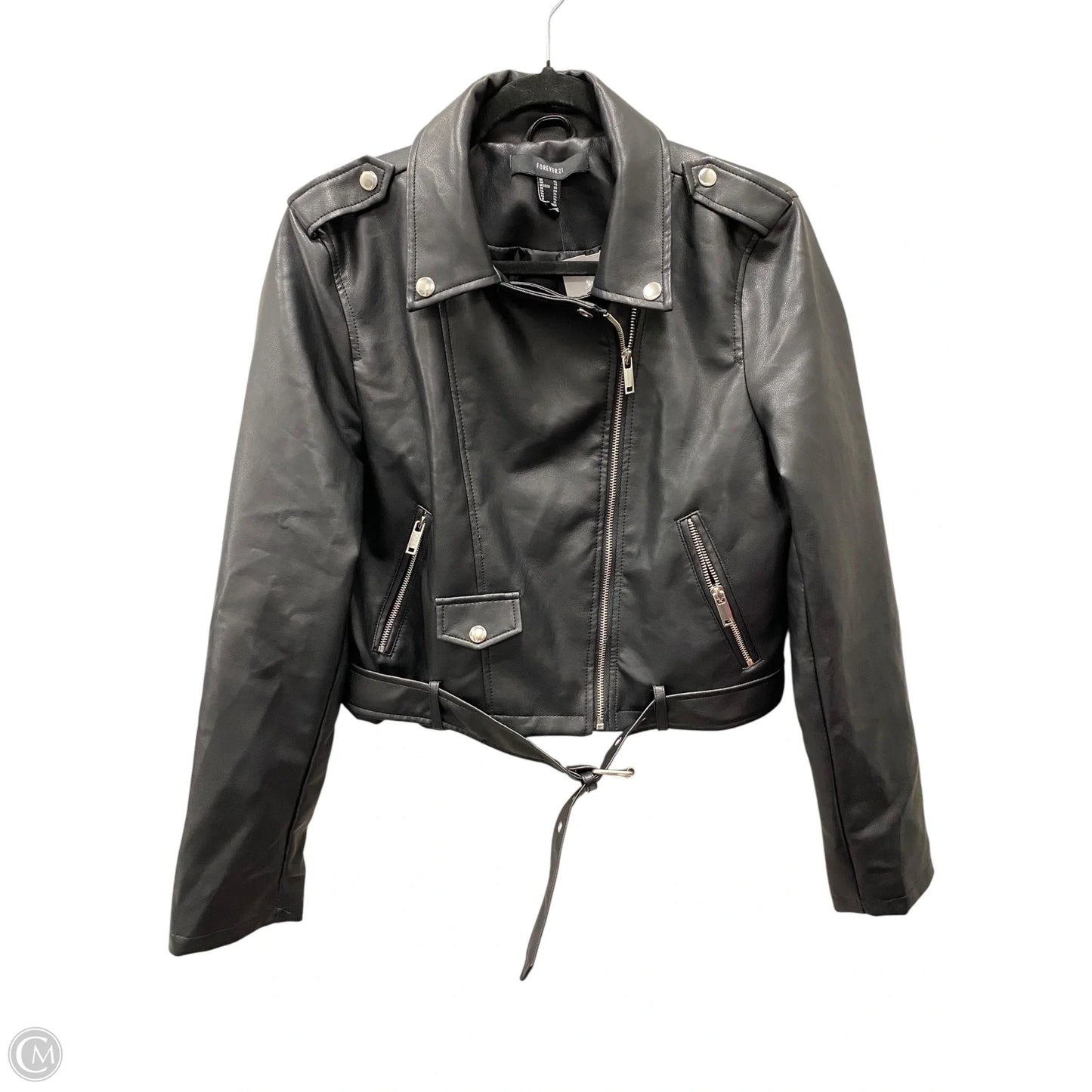 Jacket Leather By Forever 21 In Black, Size: Xl