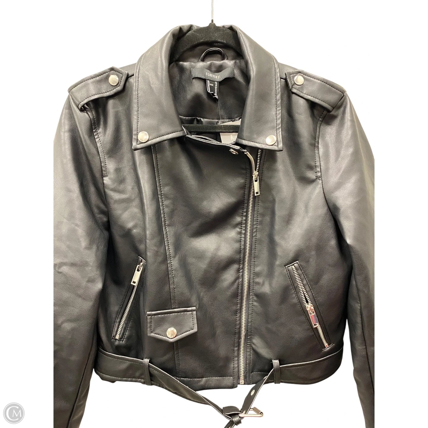 Jacket Leather By Forever 21 In Black, Size: Xl