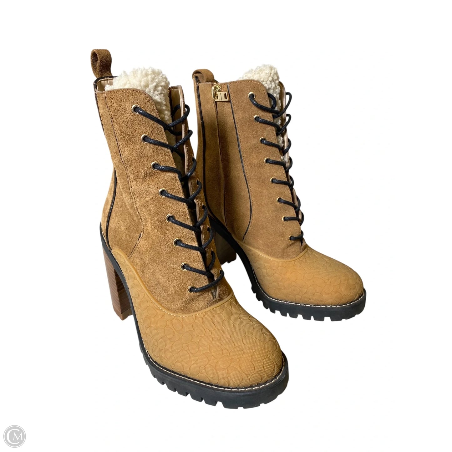 Boots Designer By Coach In Brown, Size: 8