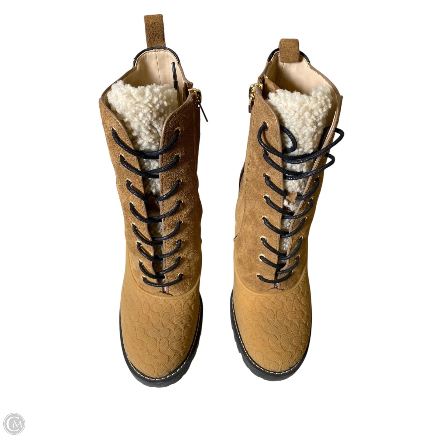 Boots Designer By Coach In Brown, Size: 8