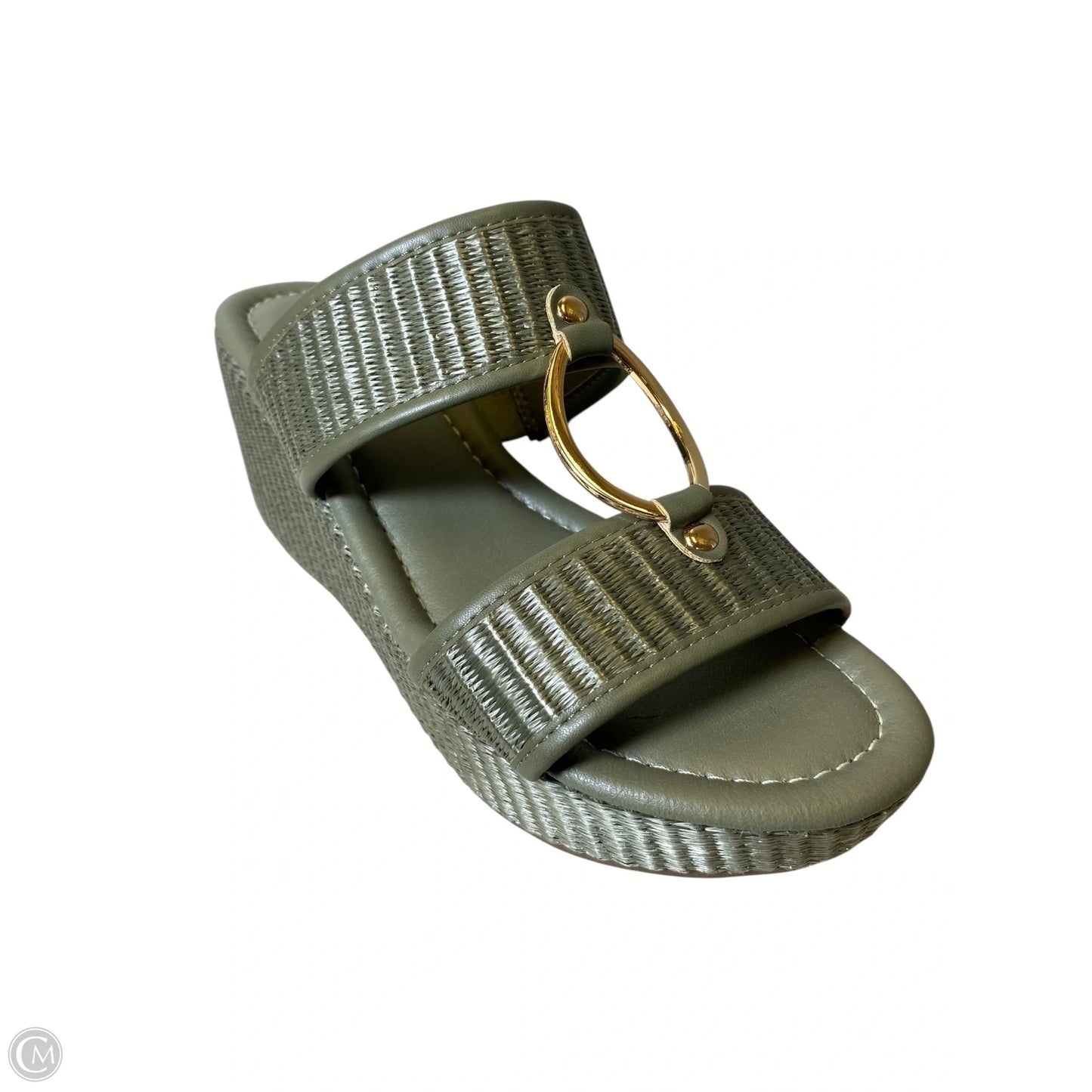 Sandals Heels Wedge By Comfort Casual In Green, Size: 8