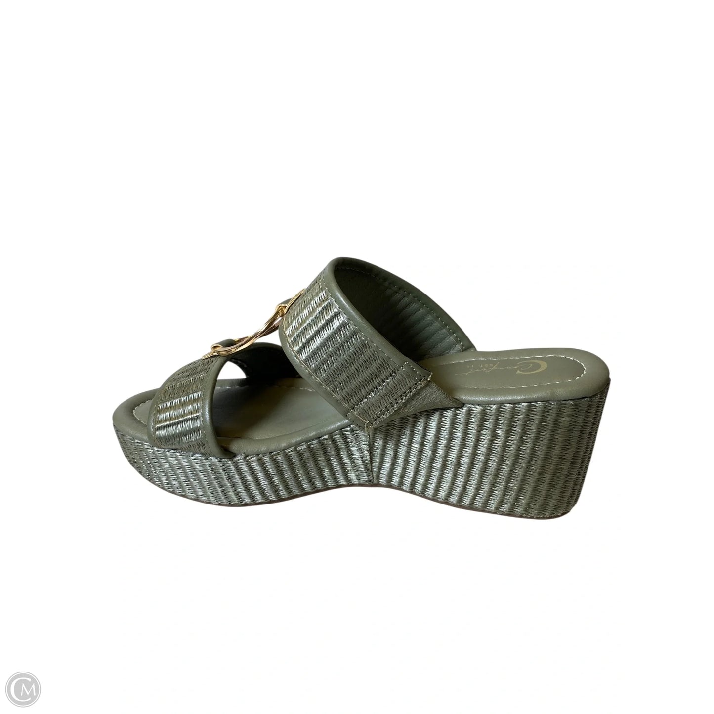 Sandals Heels Wedge By Comfort Casual In Green, Size: 8