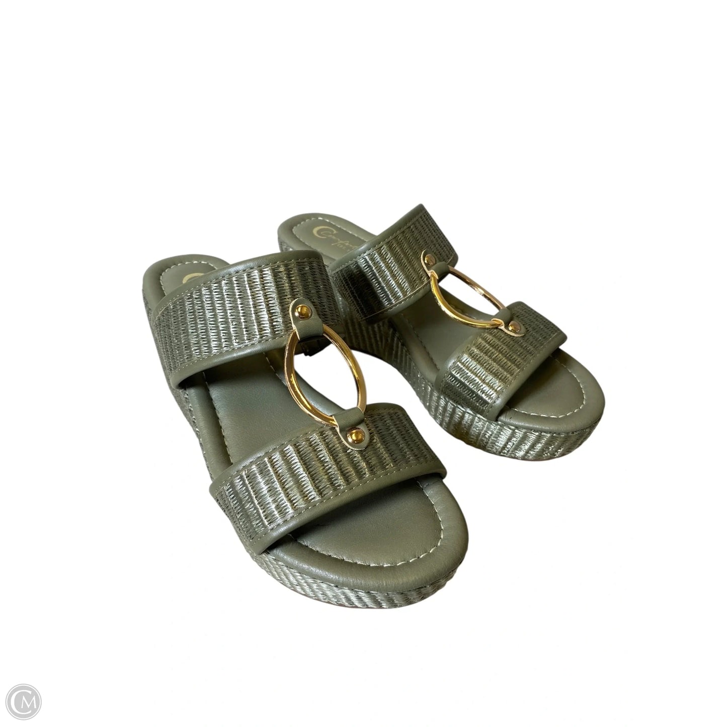 Sandals Heels Wedge By Comfort Casual In Green, Size: 8