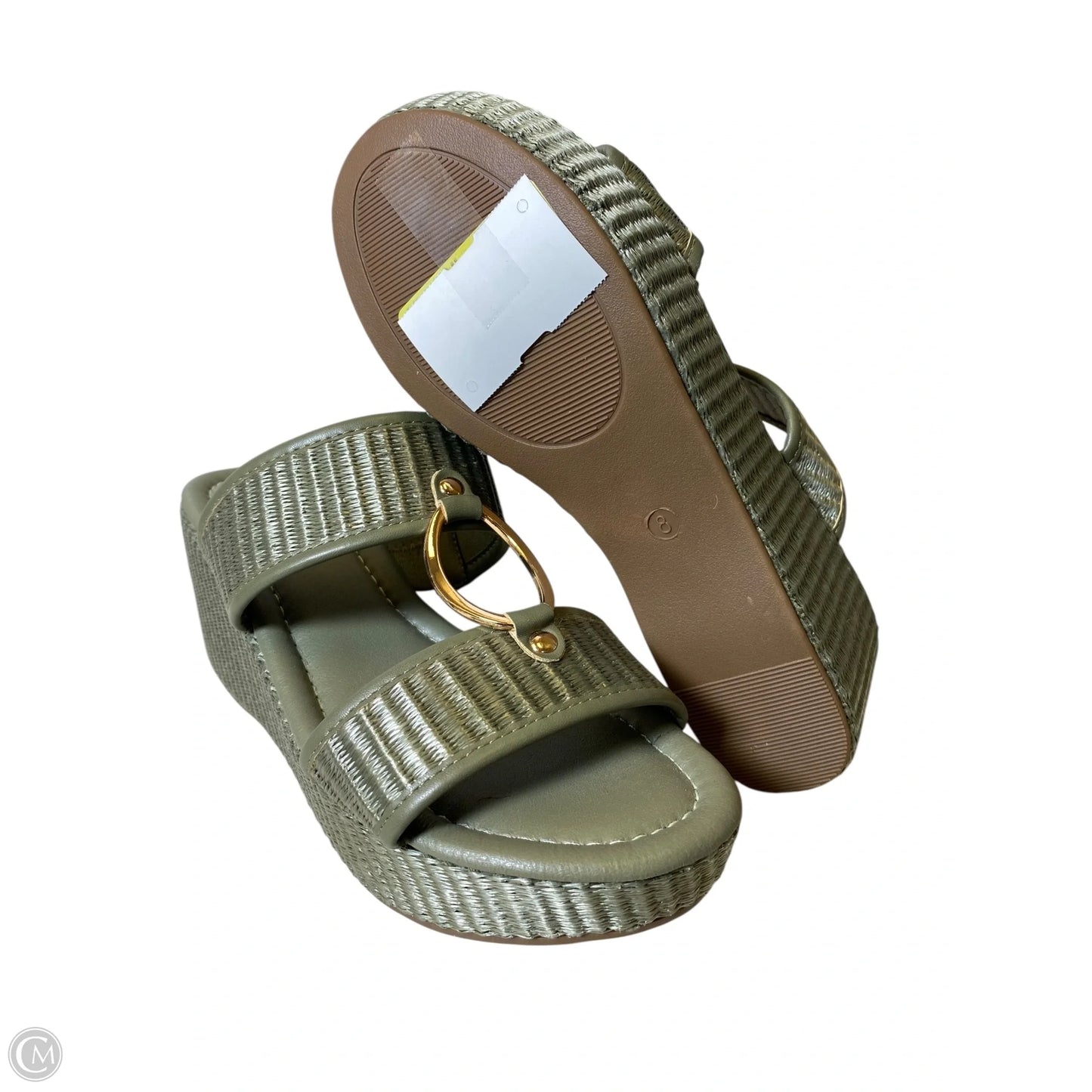 Sandals Heels Wedge By Comfort Casual In Green, Size: 8