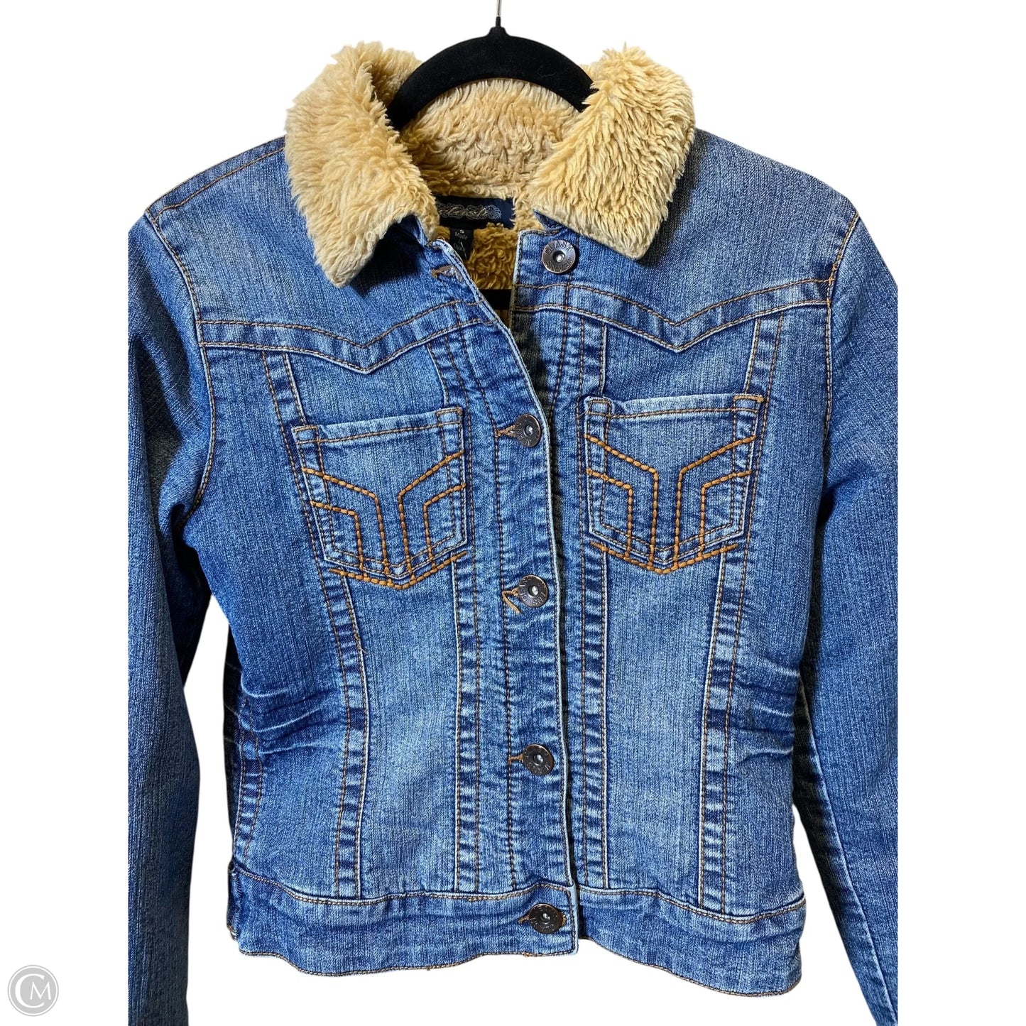 Jacket Denim By Clothes Mentor In Blue, Size: S