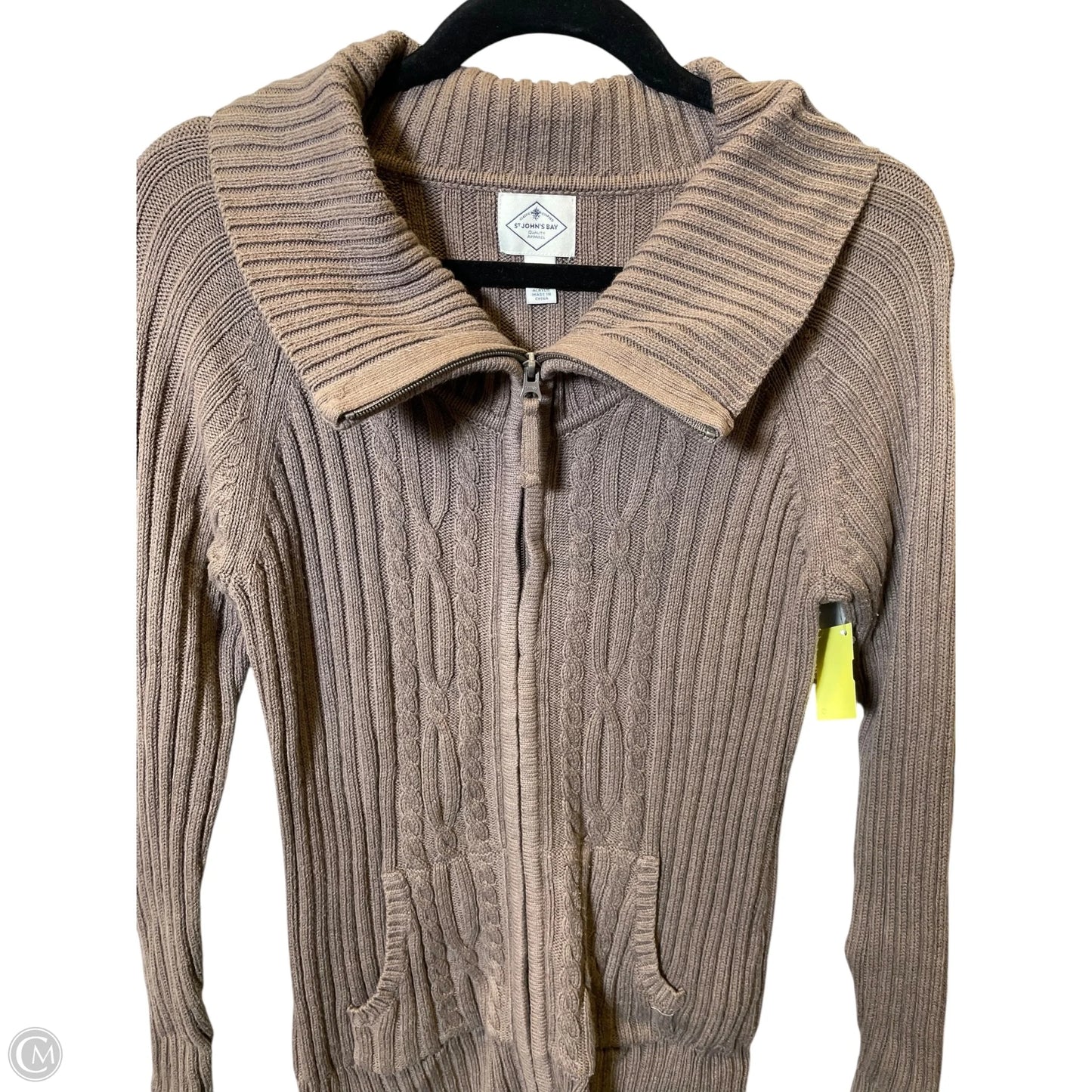 Sweater Cardigan By St Johns Bay In Brown, Size: M