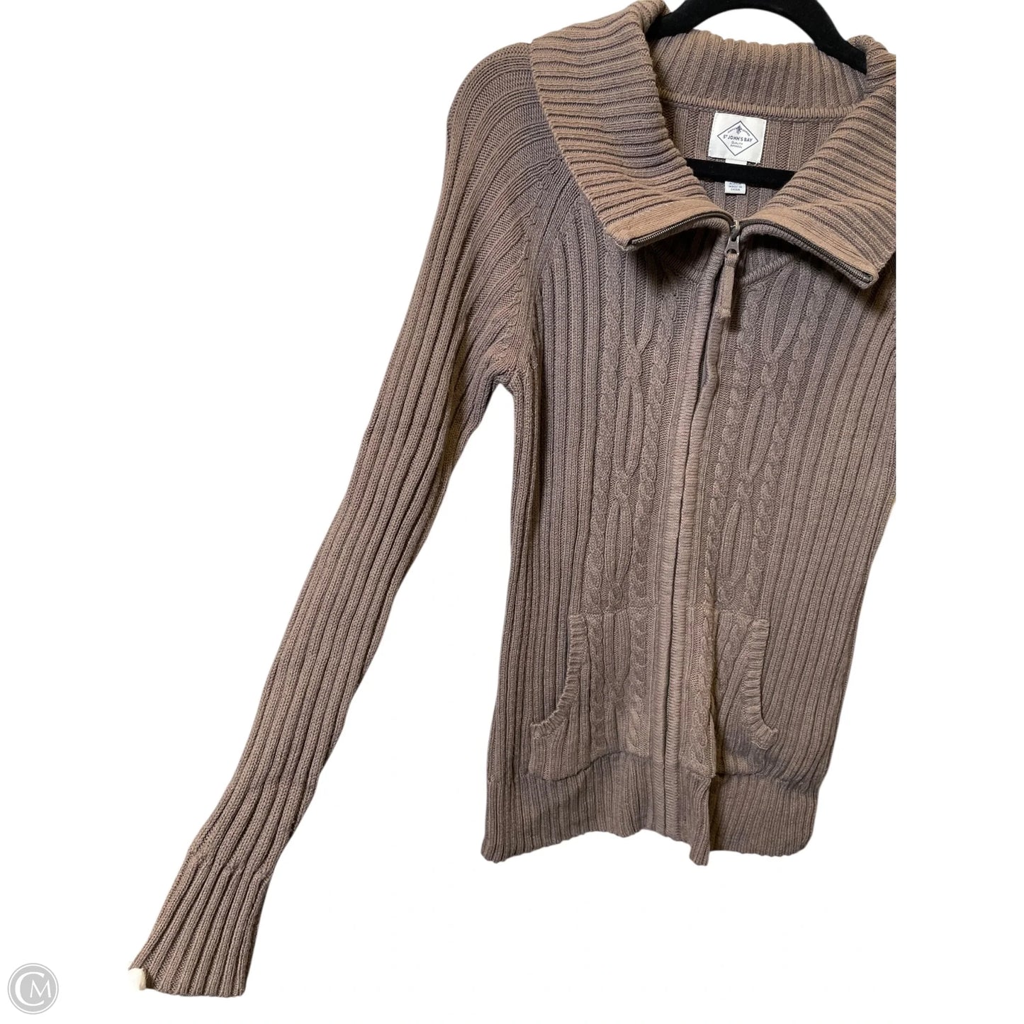 Sweater Cardigan By St Johns Bay In Brown, Size: M