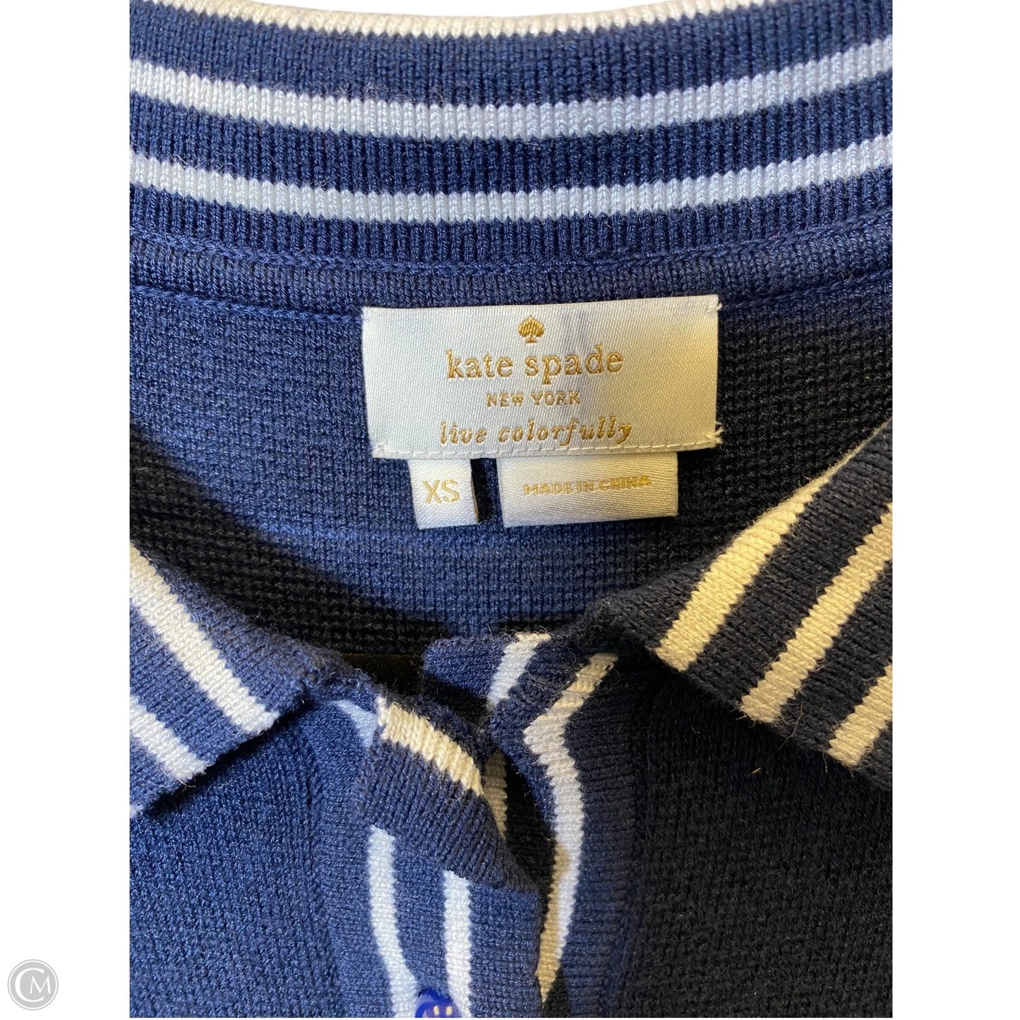 Dress Designer By Kate Spade In Blue & White, Size: Xs